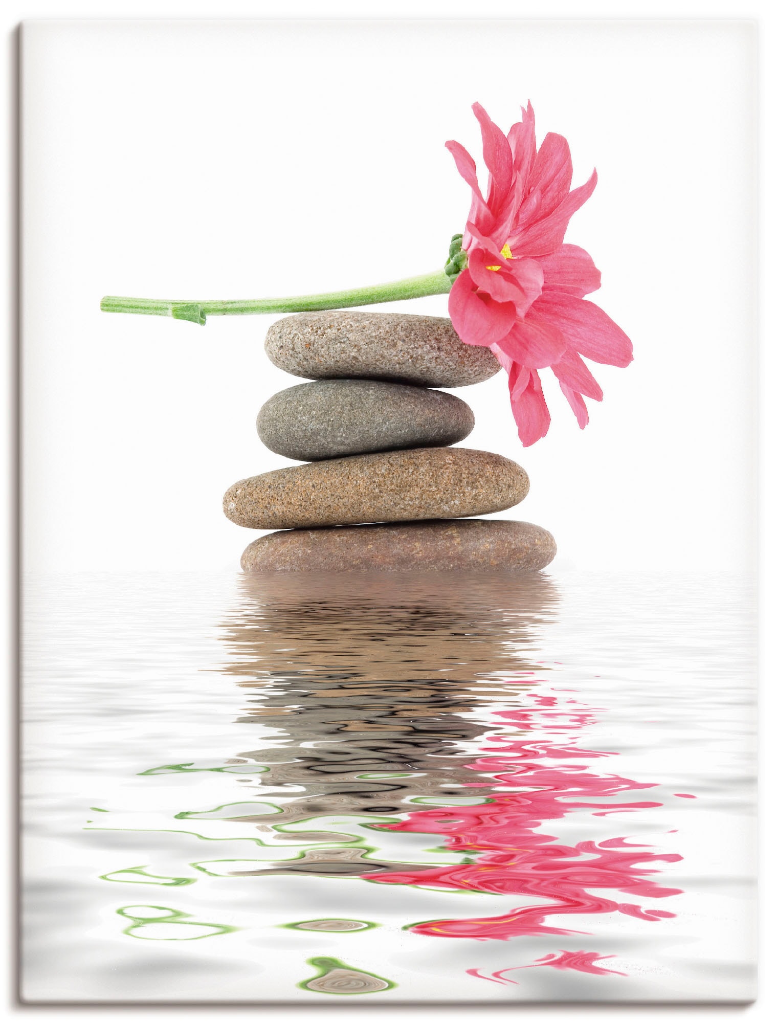 Artland Wandbild "Zen Spa Steine mit Blumen I" Zen 1 Stk. tlg. als Leinwand günstig online kaufen
