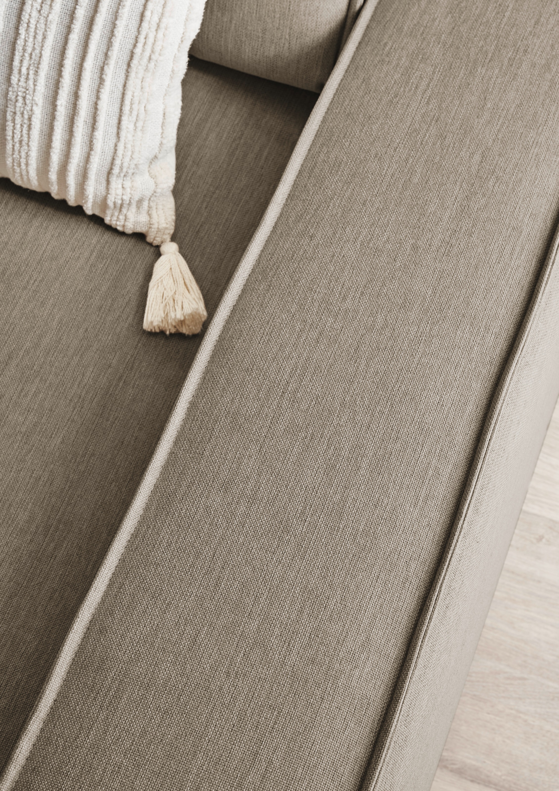 Home affaire Ecksofa »NEU: SHERWOODL XXL 284, Big-Sofa L-Form, tiefe Sitzfläche 95 cm, Cord,«, Leinenoptik, Recamiere rechts/links, auch als Schlafsofa stellbar