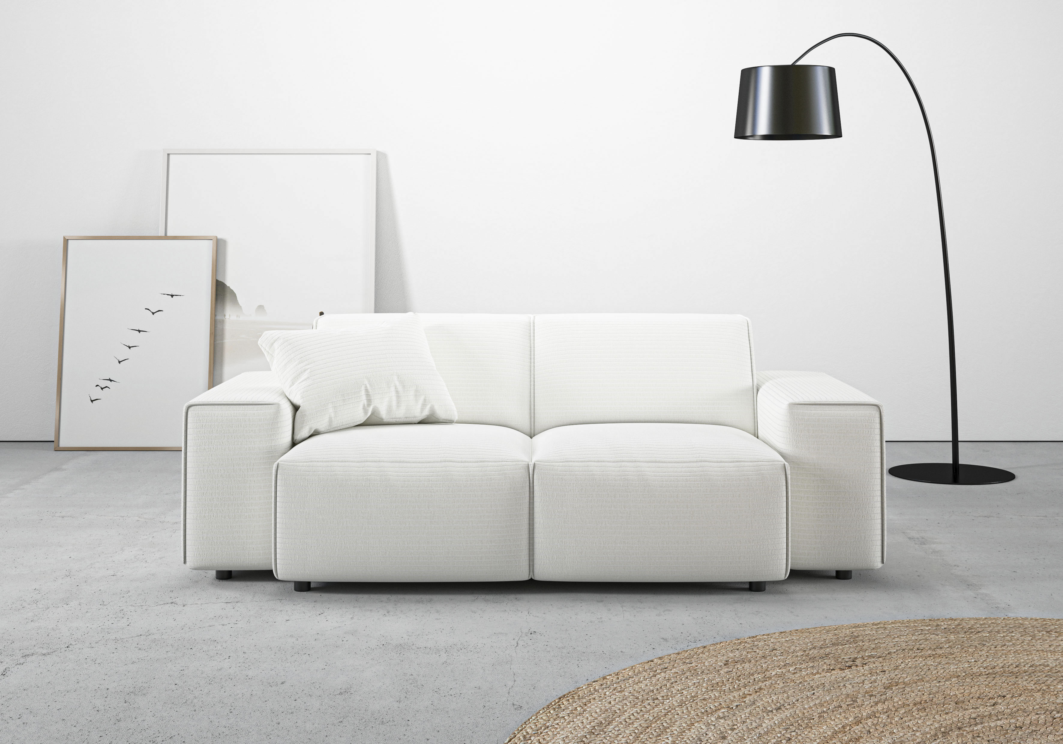 Home affaire 2-Sitzer "Glimminge auch in Breitcord + Feincord + Easy care-Bezug" besondere Kedernähte, Zierkissen