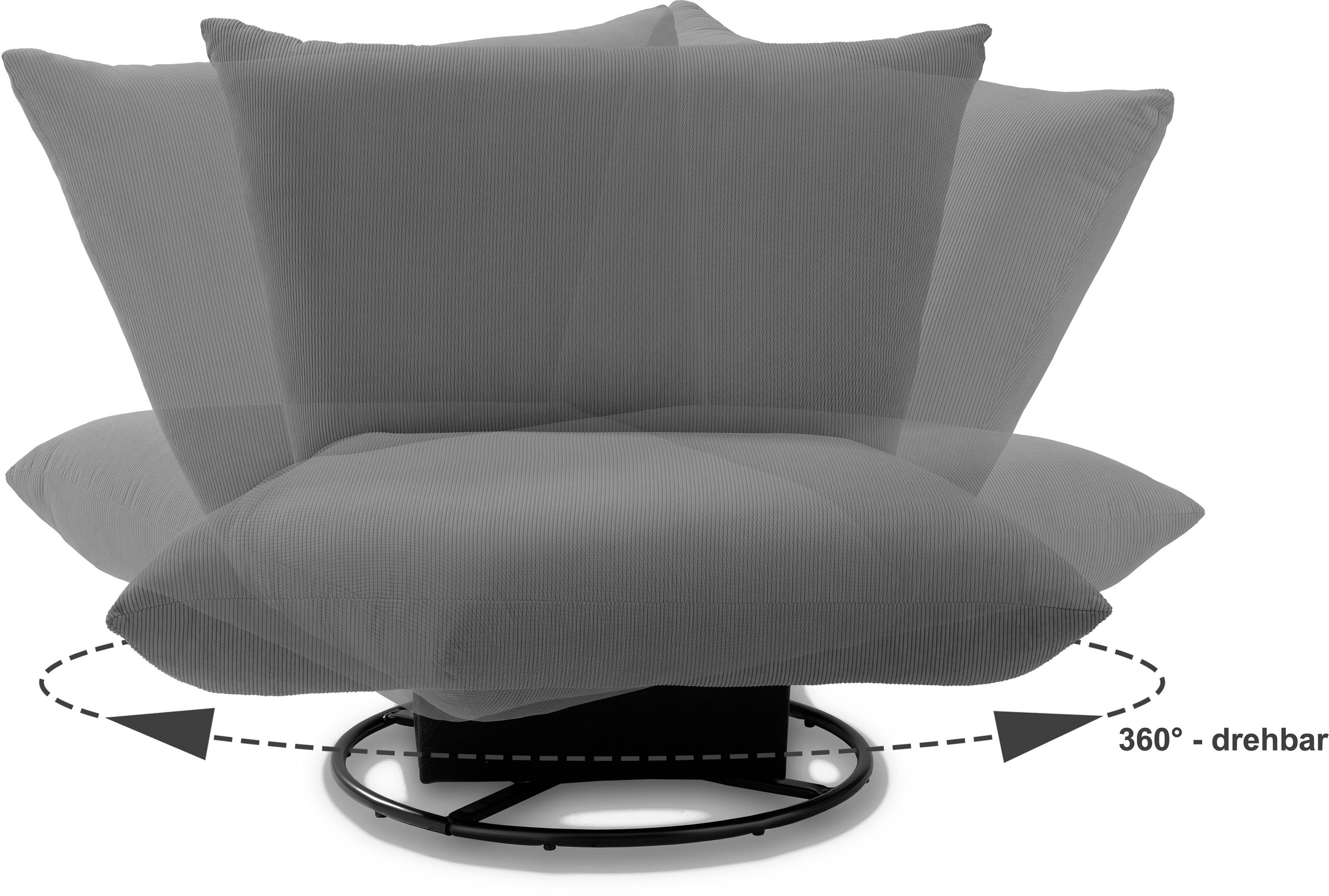 INOSIGN Drehsessel »Cremona«, 360° drehbar mit Metallfuß