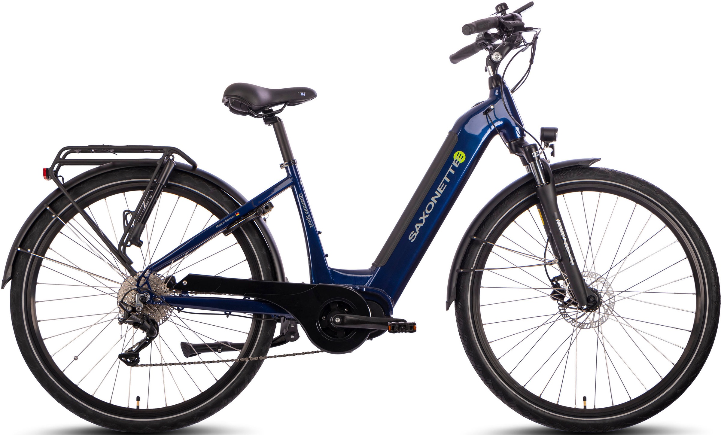 SAXONETTE E-Bike "Quantum Sport Wave", 10 Gang, Shimano, Mittelmotor 250 W, Pedelec, Elektrofahrrad für Damen u. Herren