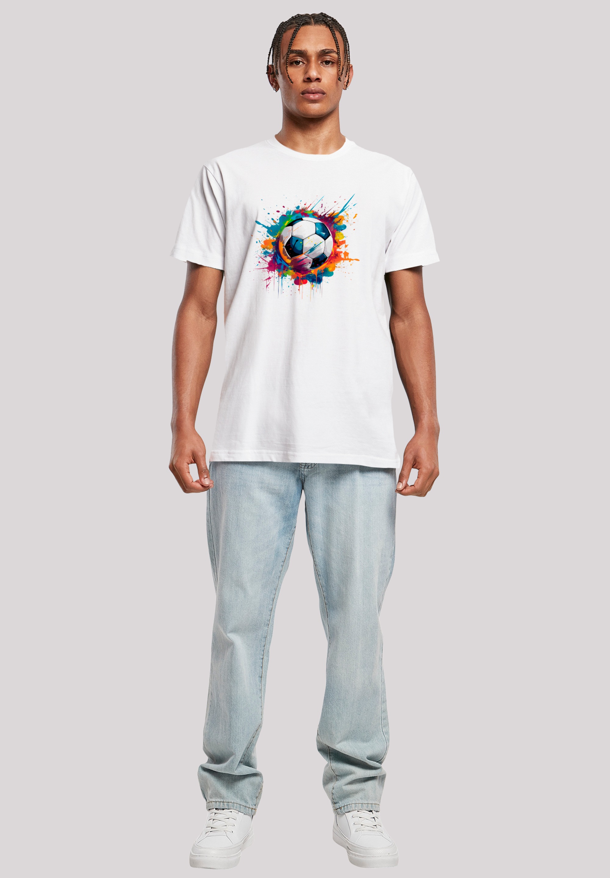 F4NT4STIC T-Shirt »Bunte Fußball Grafik«, Premium Qualität