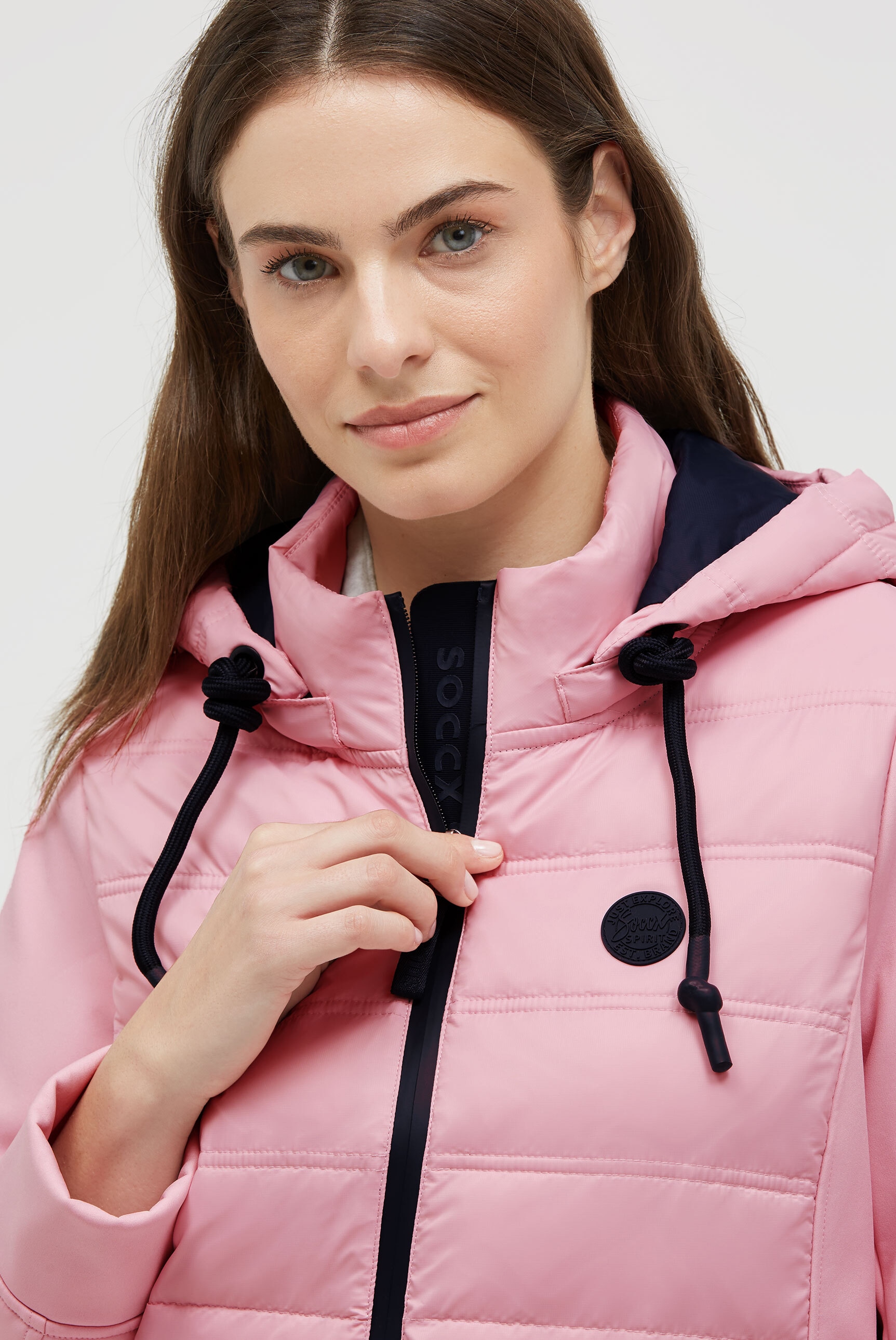 SOCCX Softshellmantel mit abtrennbarer Kapuze