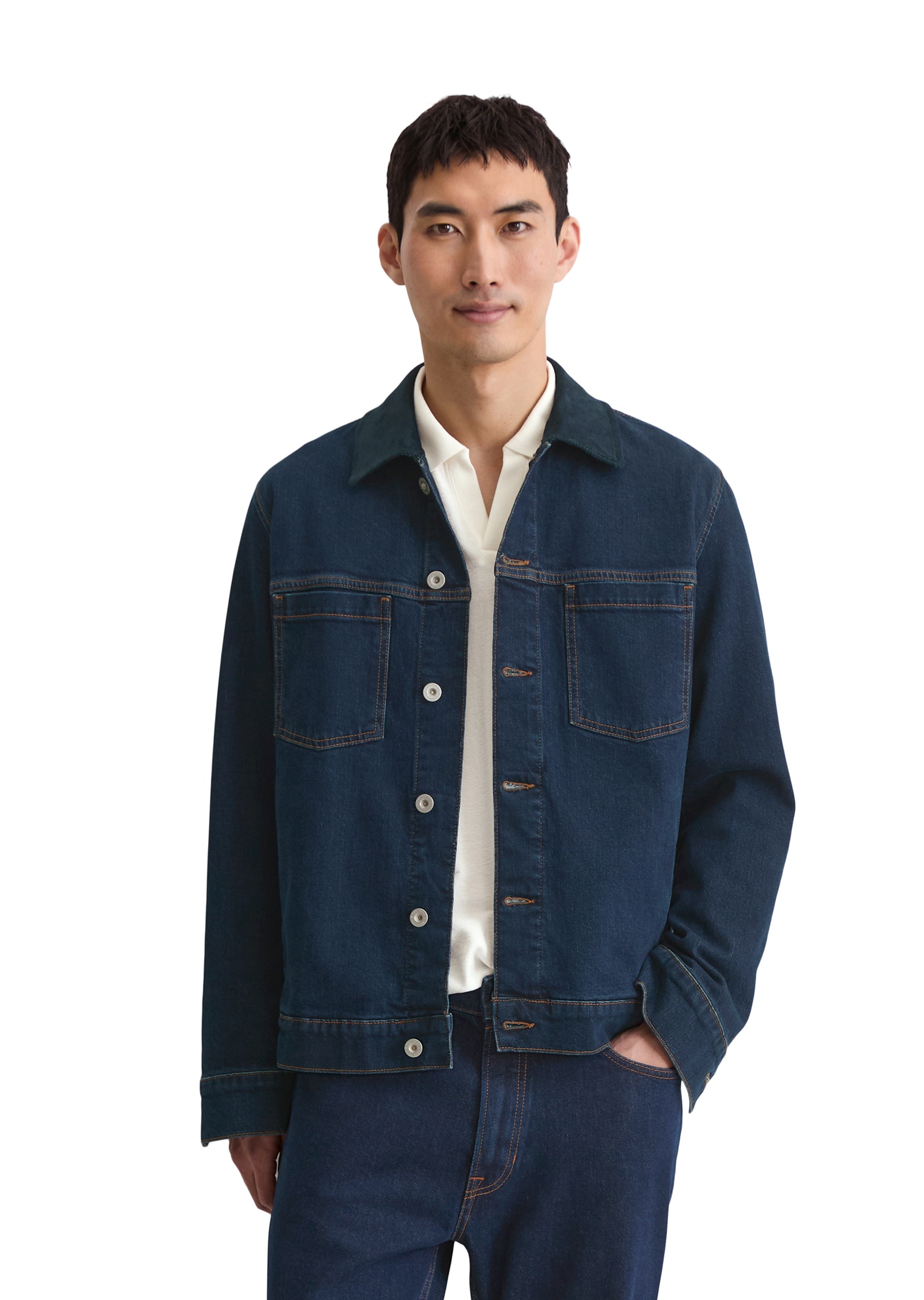 Marc OPolo Jeansjacke "mit lässigem Cord-Kragen", ohne Kapuze günstig online kaufen