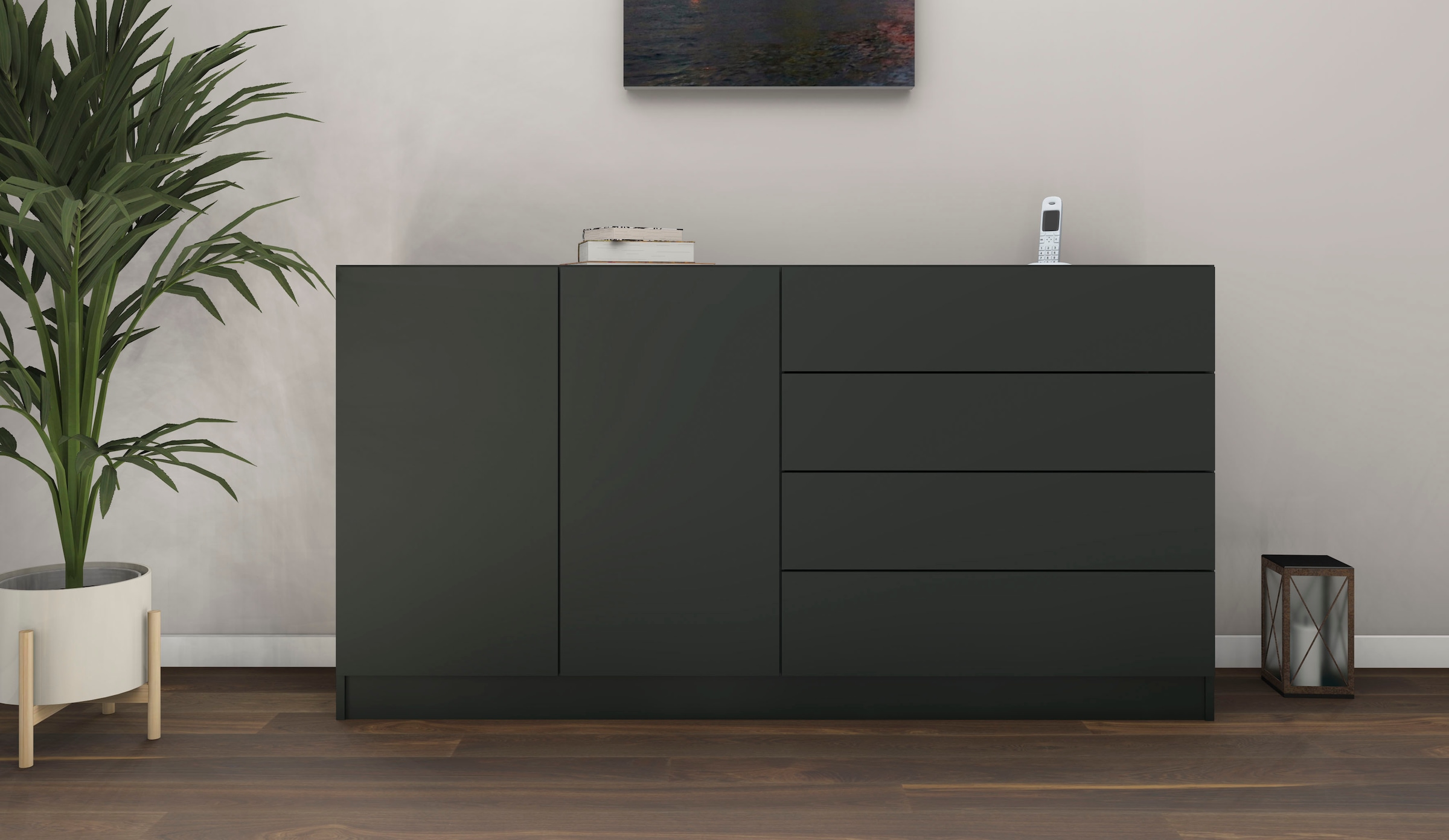 borchardt Möbel Sideboard "Vaasa, Kommode mit 2 Türen und 4 Schubkästen auf günstig online kaufen