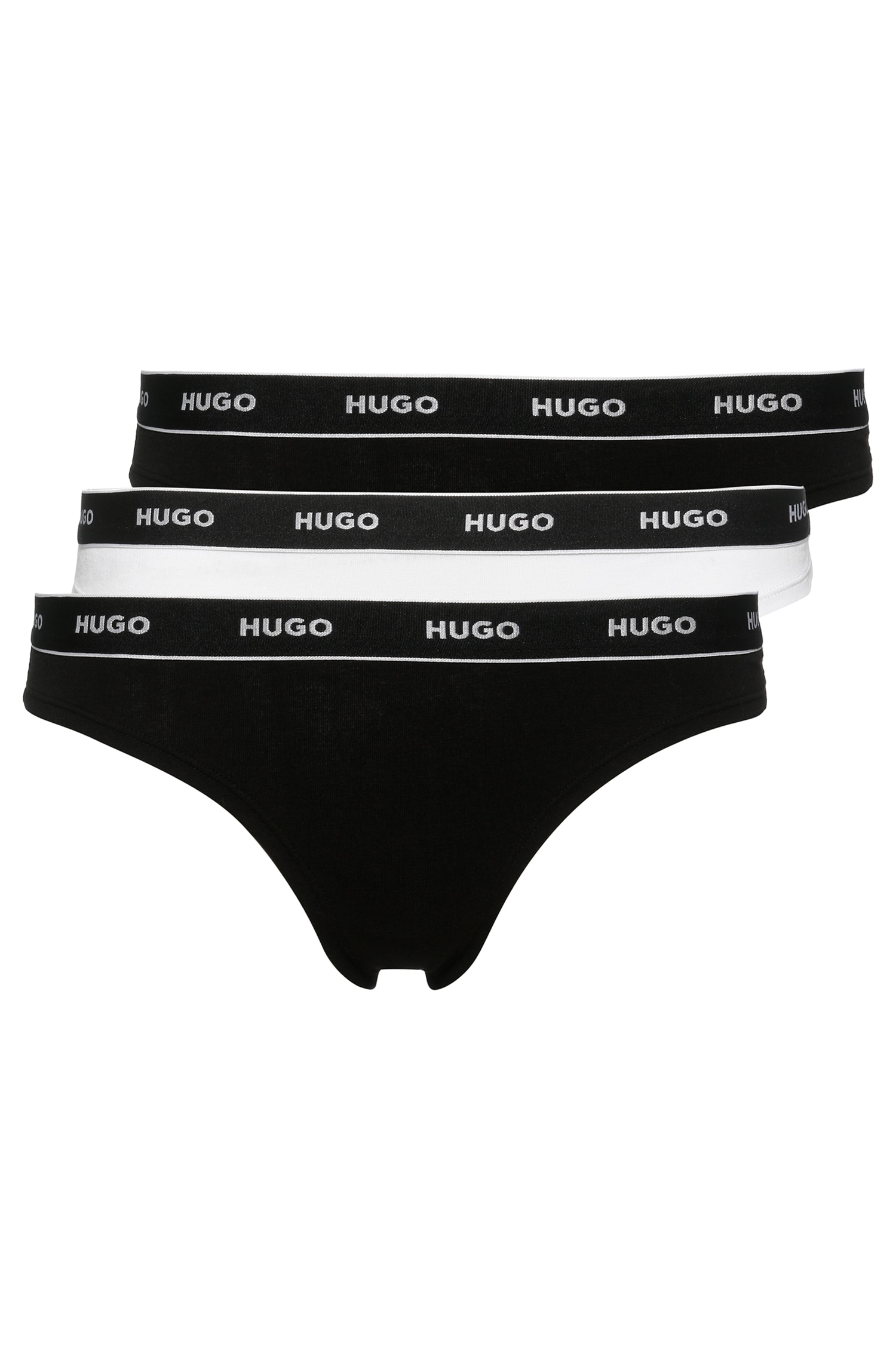 HUGO Underwear String "TRIPLET THONG STRIPE", (3 St.), mit HUGO Logo-Elastikbund