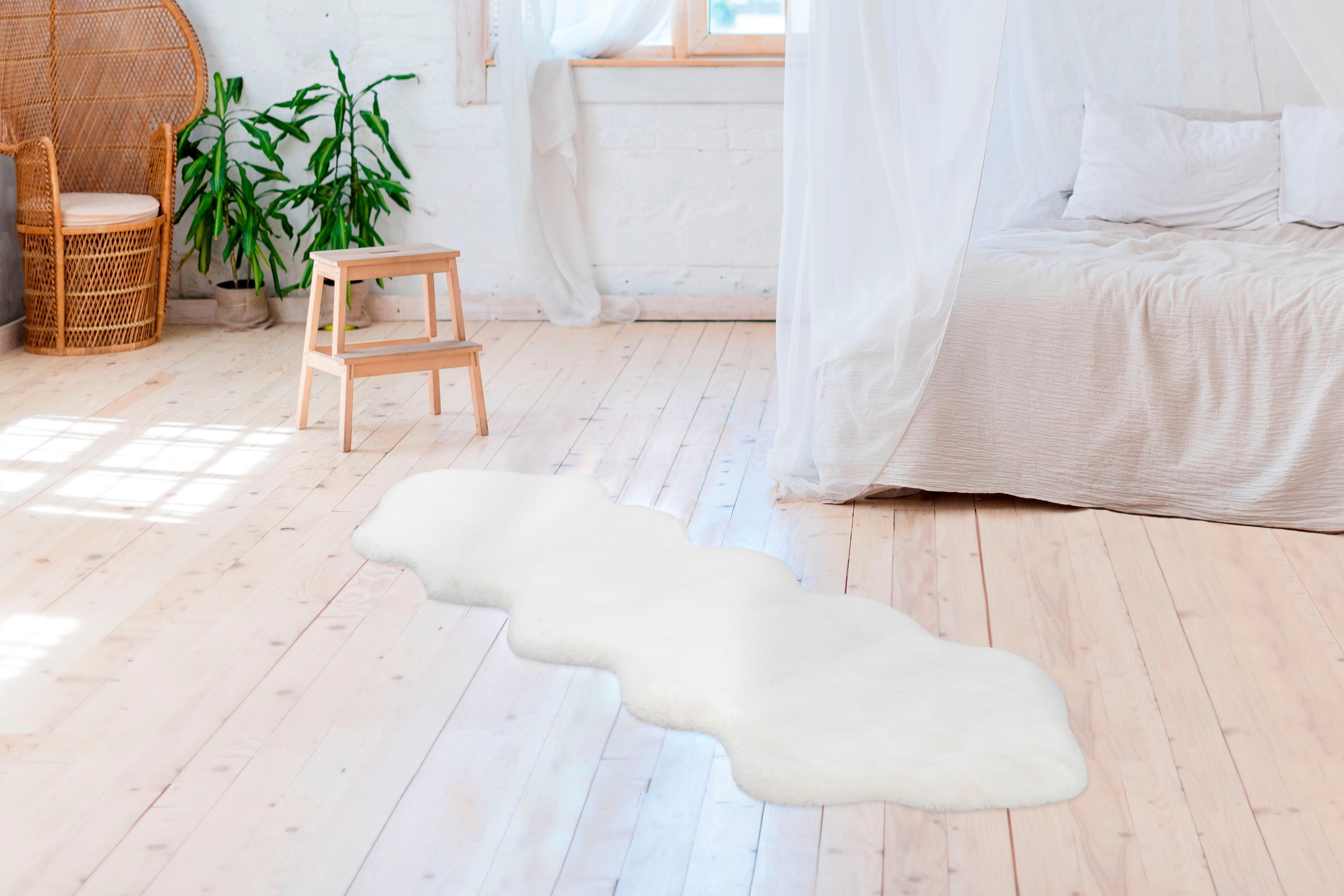 Arte Espina Fellteppich »Rabbit 300«, fellförmig, 35 mm Höhe, Kunstfell, Kaninchenfell-Haptik, supersoft, ideal als Bettvorleger