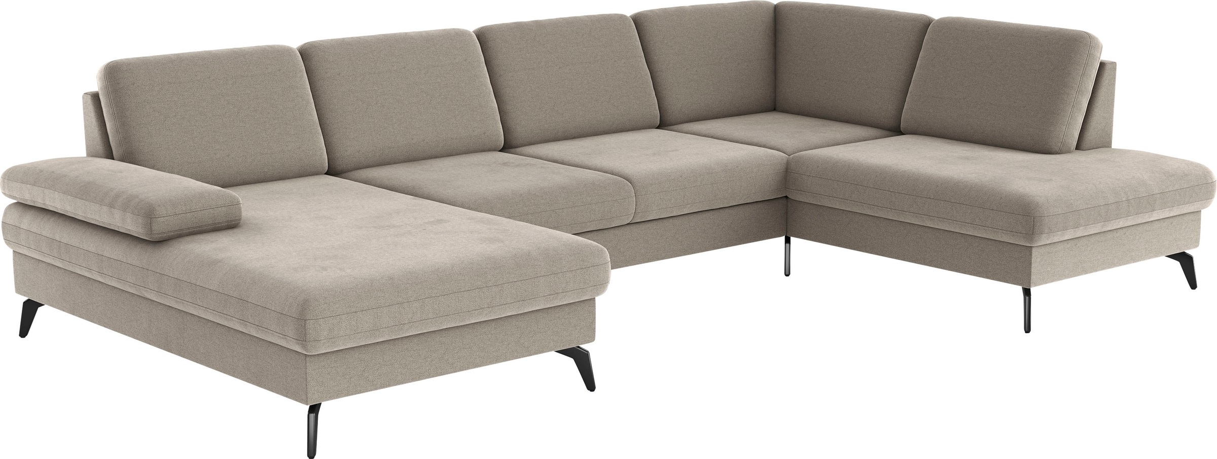 sit&more Wohnlandschaft »Morris U-Form, inkl. Sitztiefenverstellung«, wahlweise mit Armteilverstellung, Bettfunktion & Bettkasten