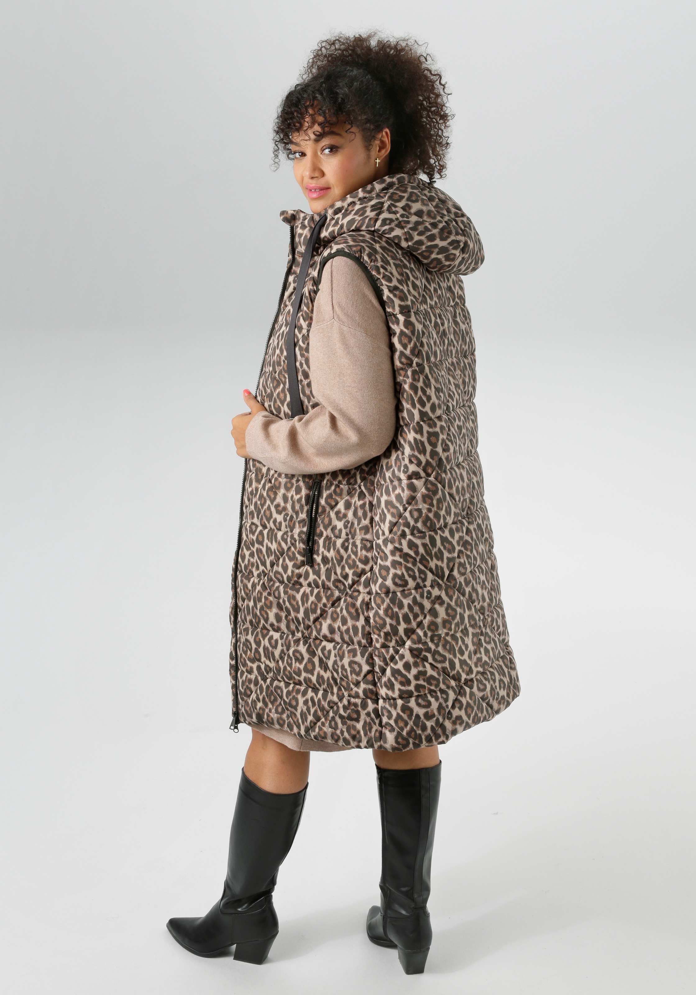 Aniston PLUS Steppweste im aktuellen Leoprint günstig online kaufen