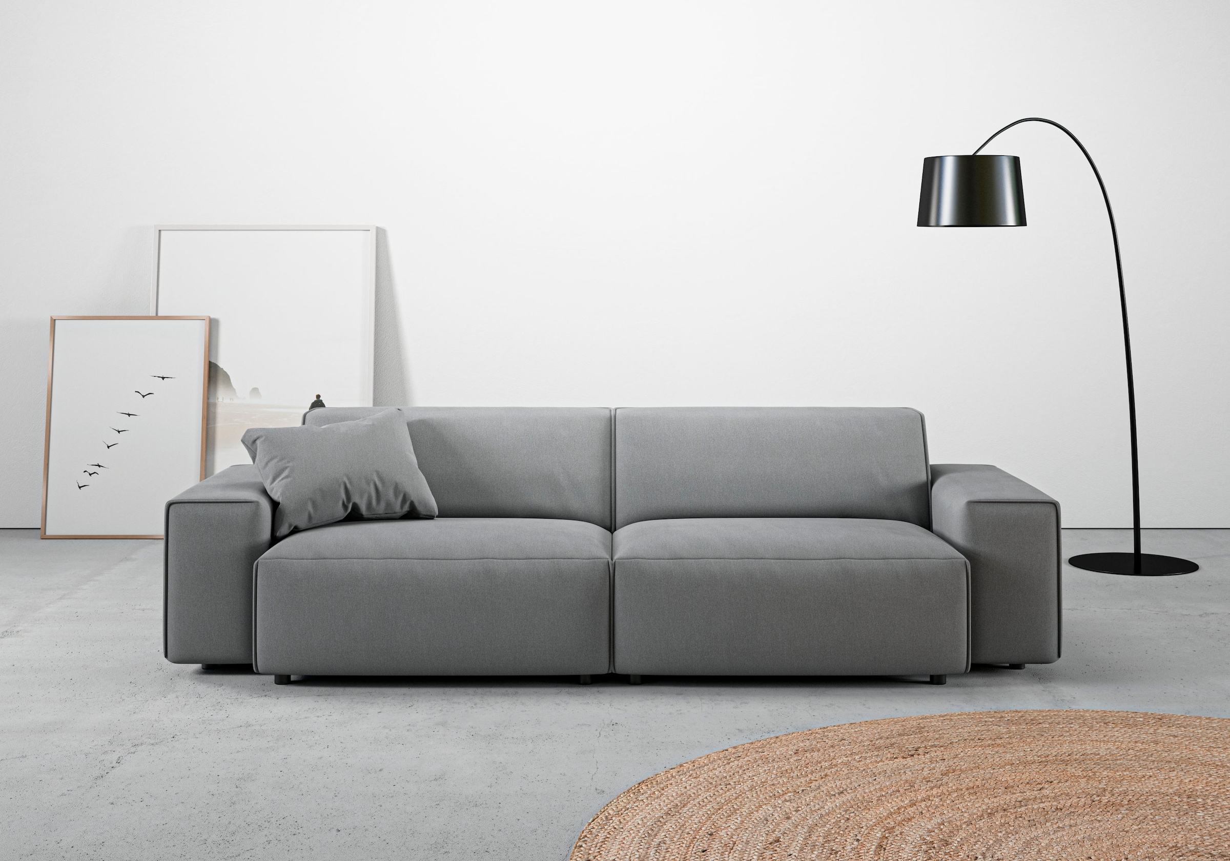 andas Big-Sofa "Glimminge auch in Breitcord, Feincord + Easy care-Bezug,", besondere Kedernähte Zierkissen