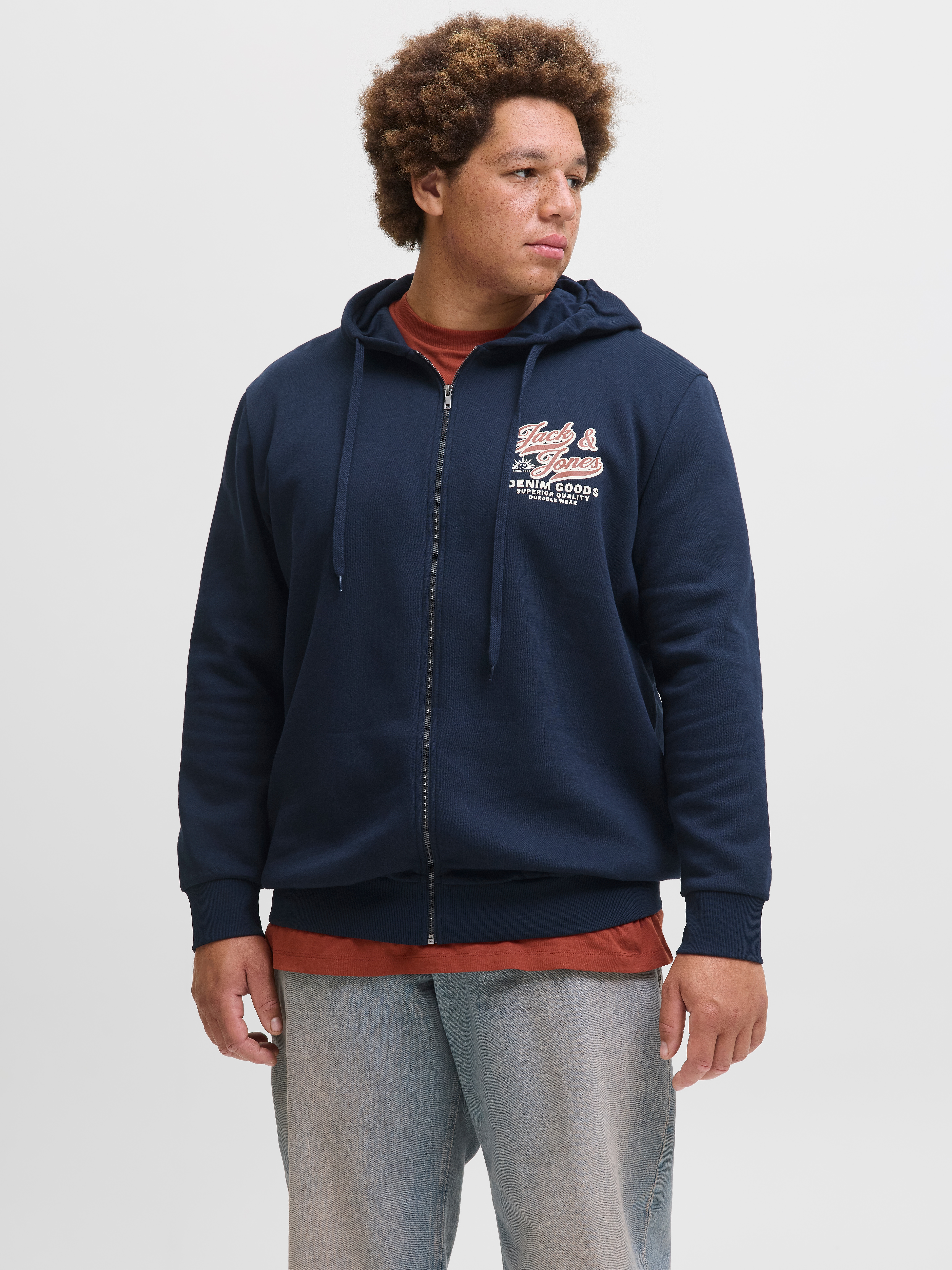 Jack & Jones PlusSize Kapuzensweatshirt "JJELOGO SWEAT ZIP HOOD 2 COL AW25 günstig online kaufen