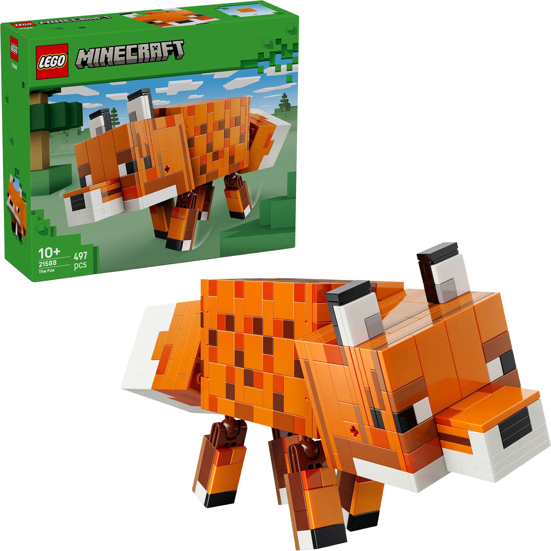 LEGO Kinder Konstruktionsspielsteine "Der Fuchs (21588), LEGO Minecraft", orange, Kunststoff, Spielbausteine, Made in Europe
