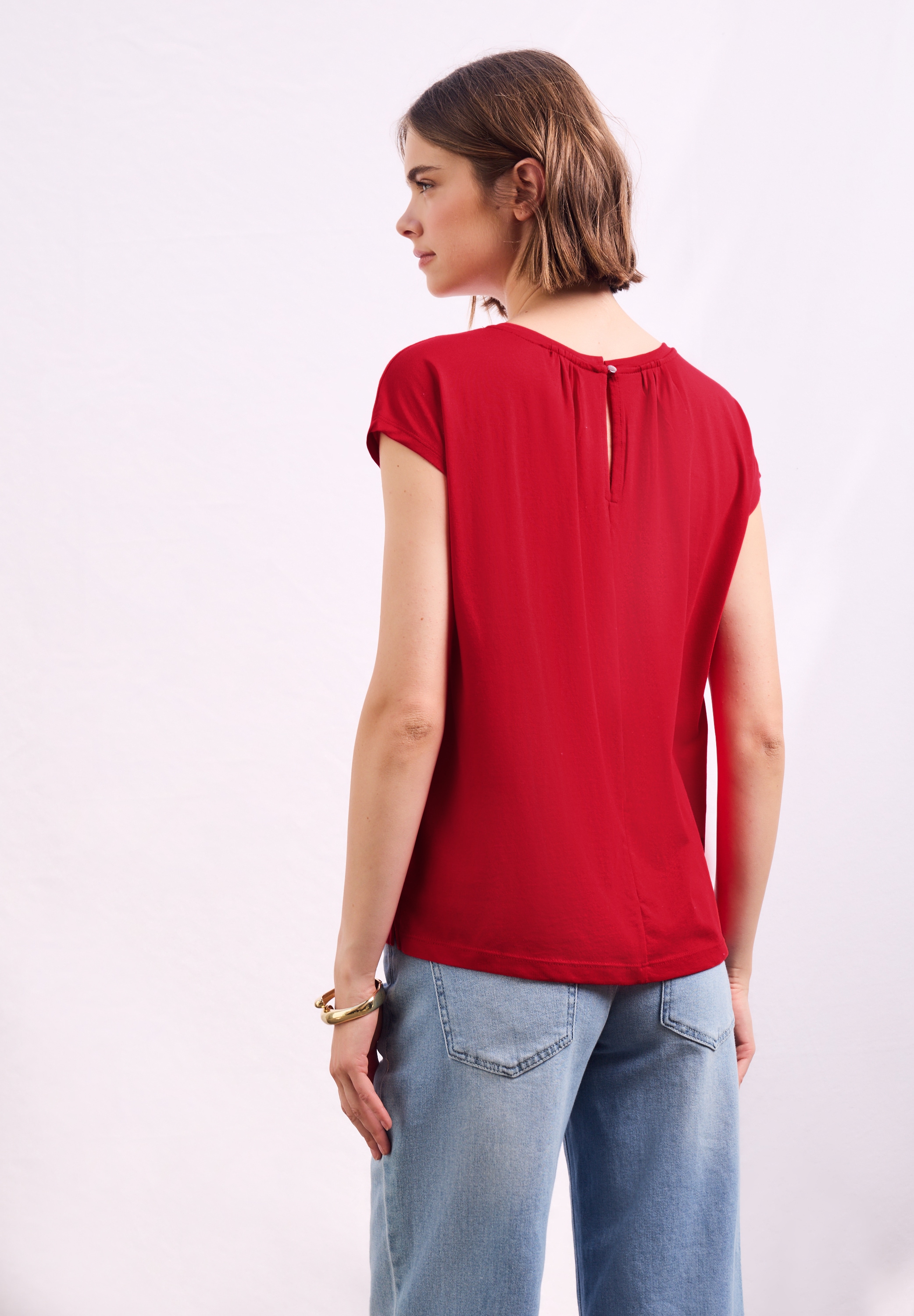 STREET ONE T-Shirt, aus elastischem Materialmix