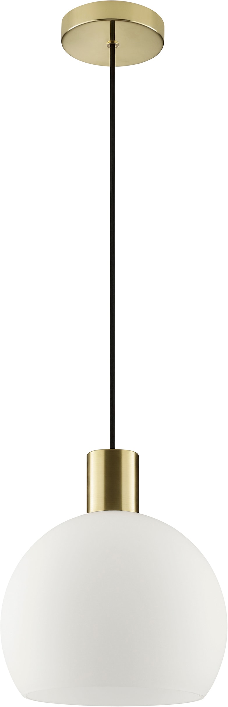 Brilliant Pendelleuchte »Cony« E27 1 Stk. Ø 25 cm x H 120 cm, E27 Fassung, Metall/Glas, messingfarben/opal weiß