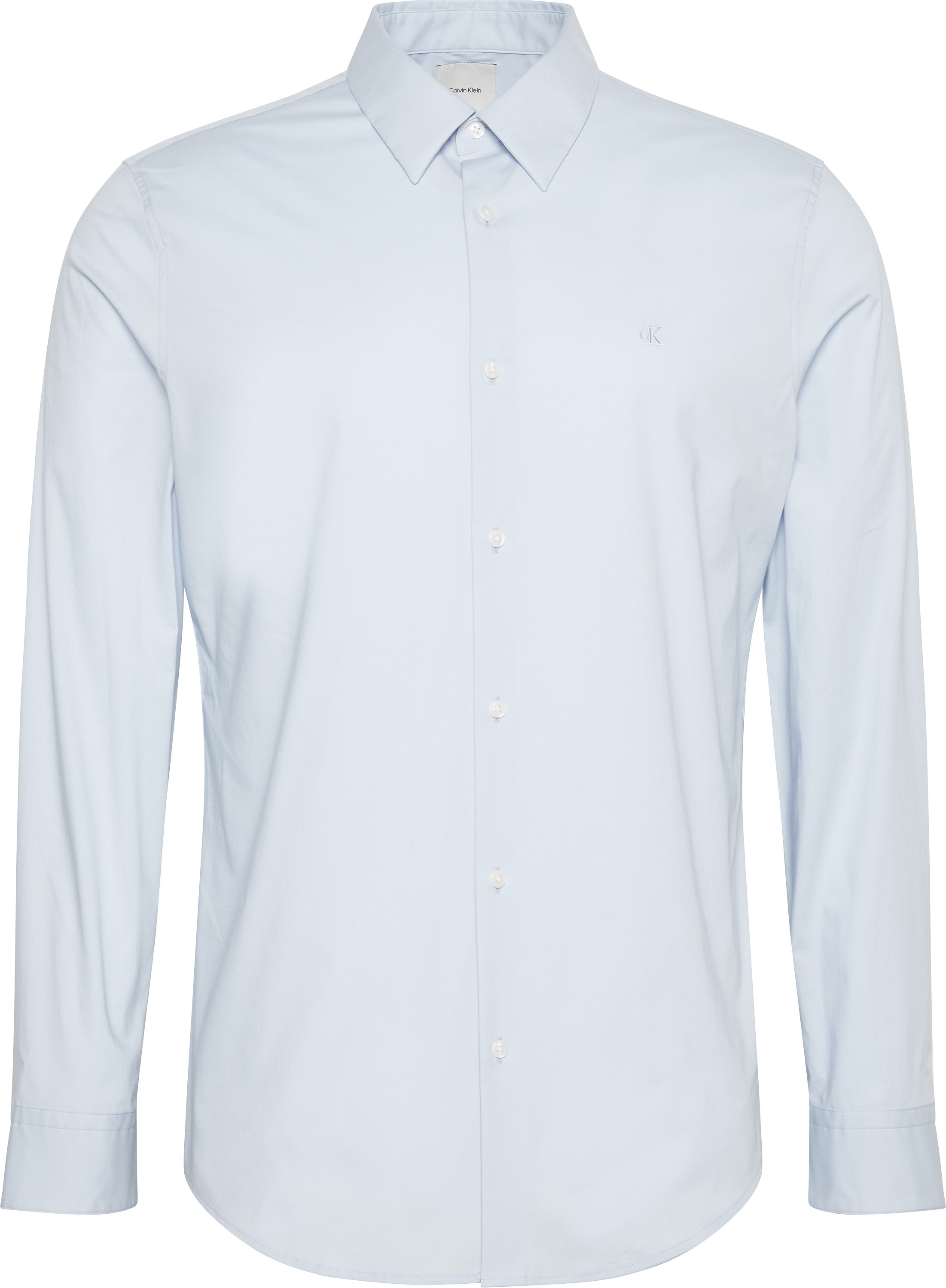 Calvin Klein Chemise à Manches Longues Solid Stretch Slim Fit Niagara Mist S Homme 4