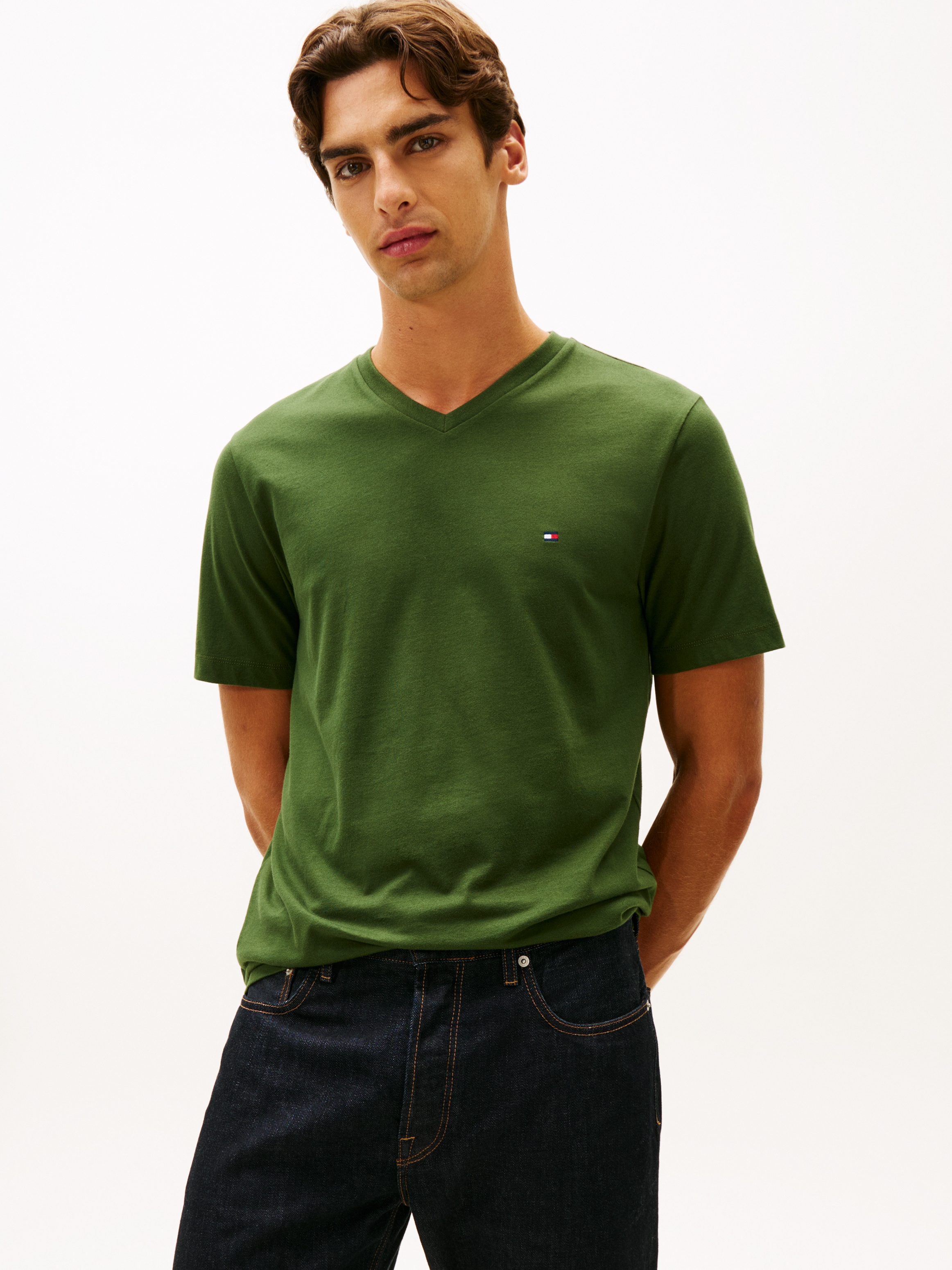 Tommy Hilfiger "ESSENTIAL V-NECK" unifarben, casual, regular fit, Baumwolle günstig online kaufen