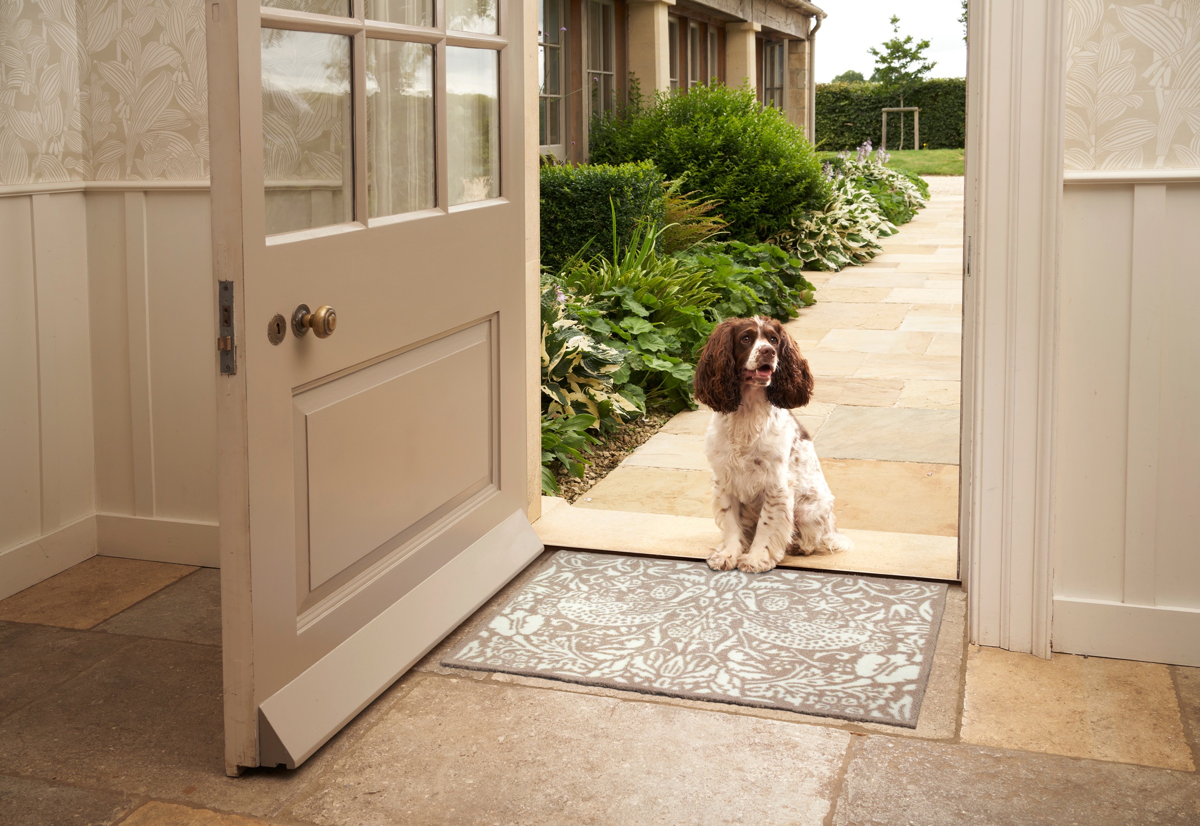 Turtle Mat Fußmatte "Pure Strawberry Thief Natural" rechteckig 9 mm Höhe günstig online kaufen