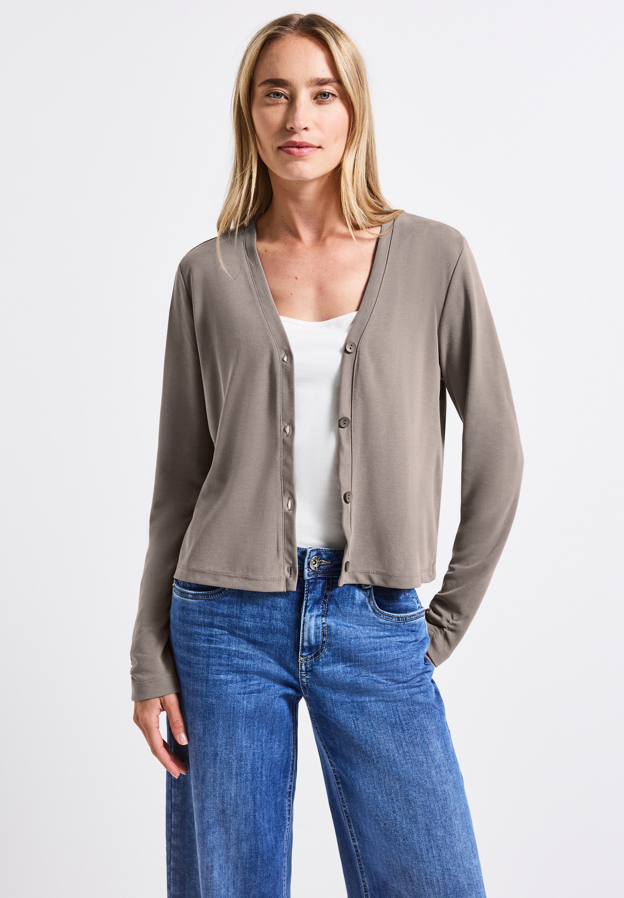 STREET ONE Strickjacke, mit V-Ausschnitt günstig online kaufen