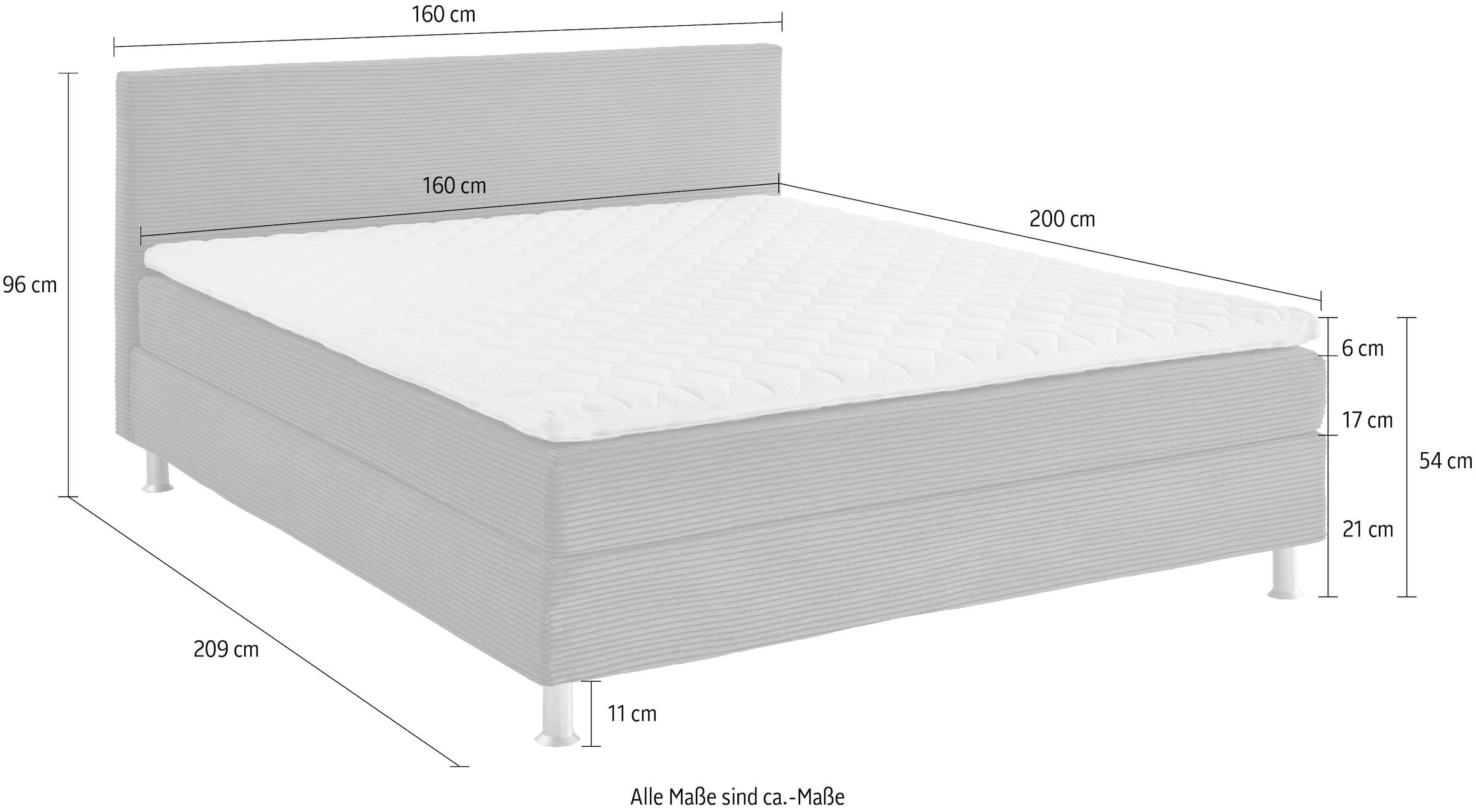 ATLANTIC home collection Boxbett »Edison«, inkl. Bonnellfederkern-Matratze und Topper
