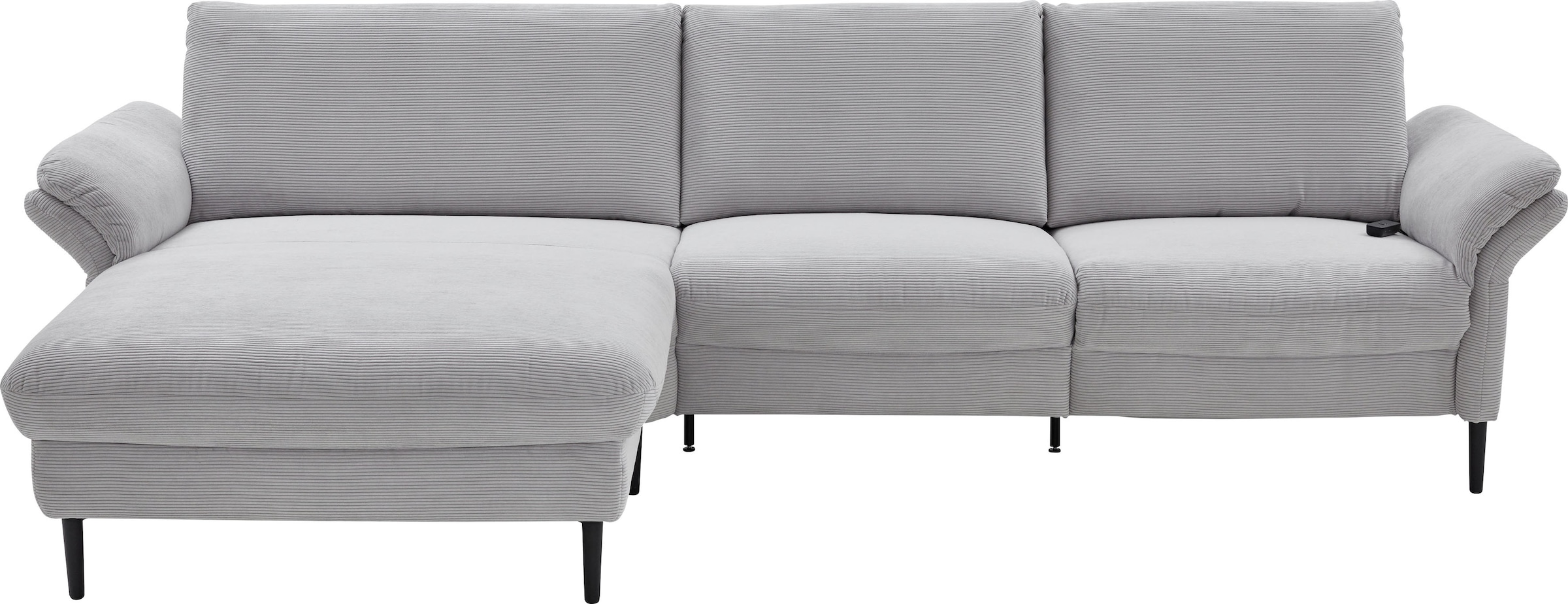 Places of Style Ecksofa »Sarsina: mit Tonnentaschen-Federkern, perfekt zum Entspannen L-Form«, inklusive 1 motorischen Relaxfunktion mit Herz-Waage-Beschlag