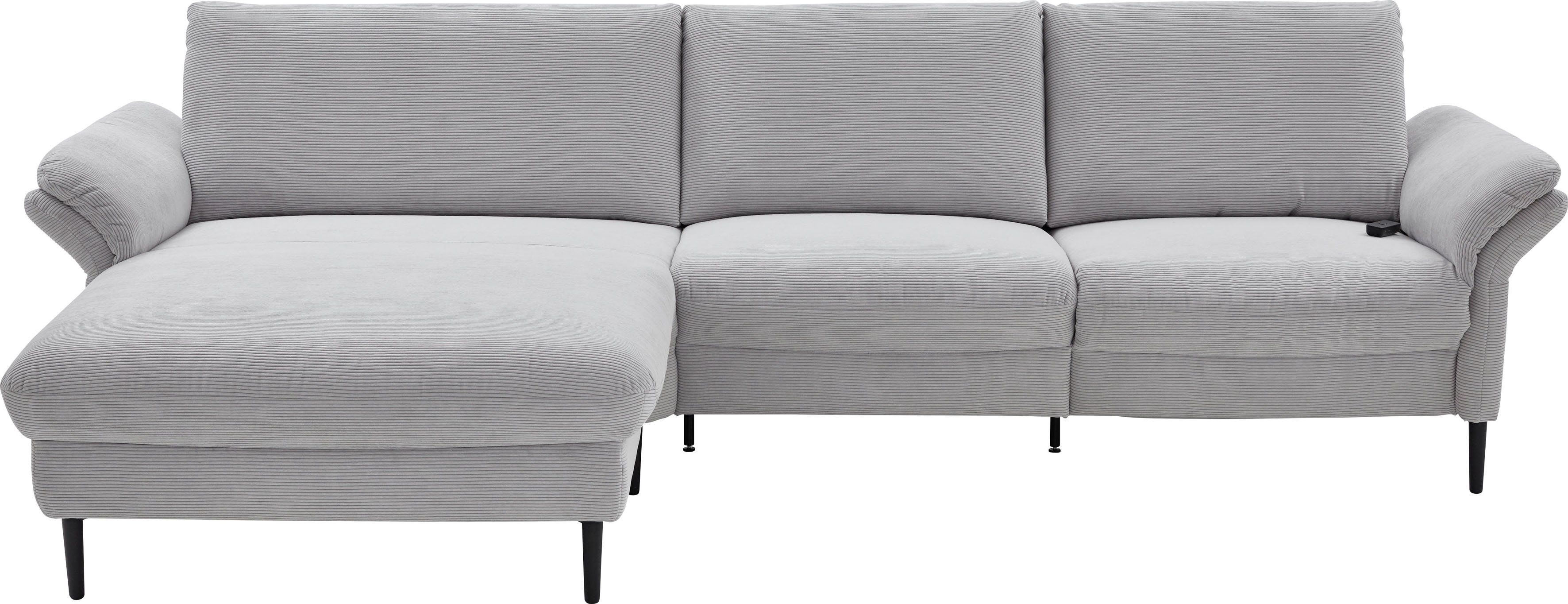 Home affaire Ecksofa "Sarsina: mit Tonnentaschen-Federkern, perfekt zum Entspannen L-Form" inklusive 1 motorischen Relaxfunktion mit Herz-Waage-Beschlag