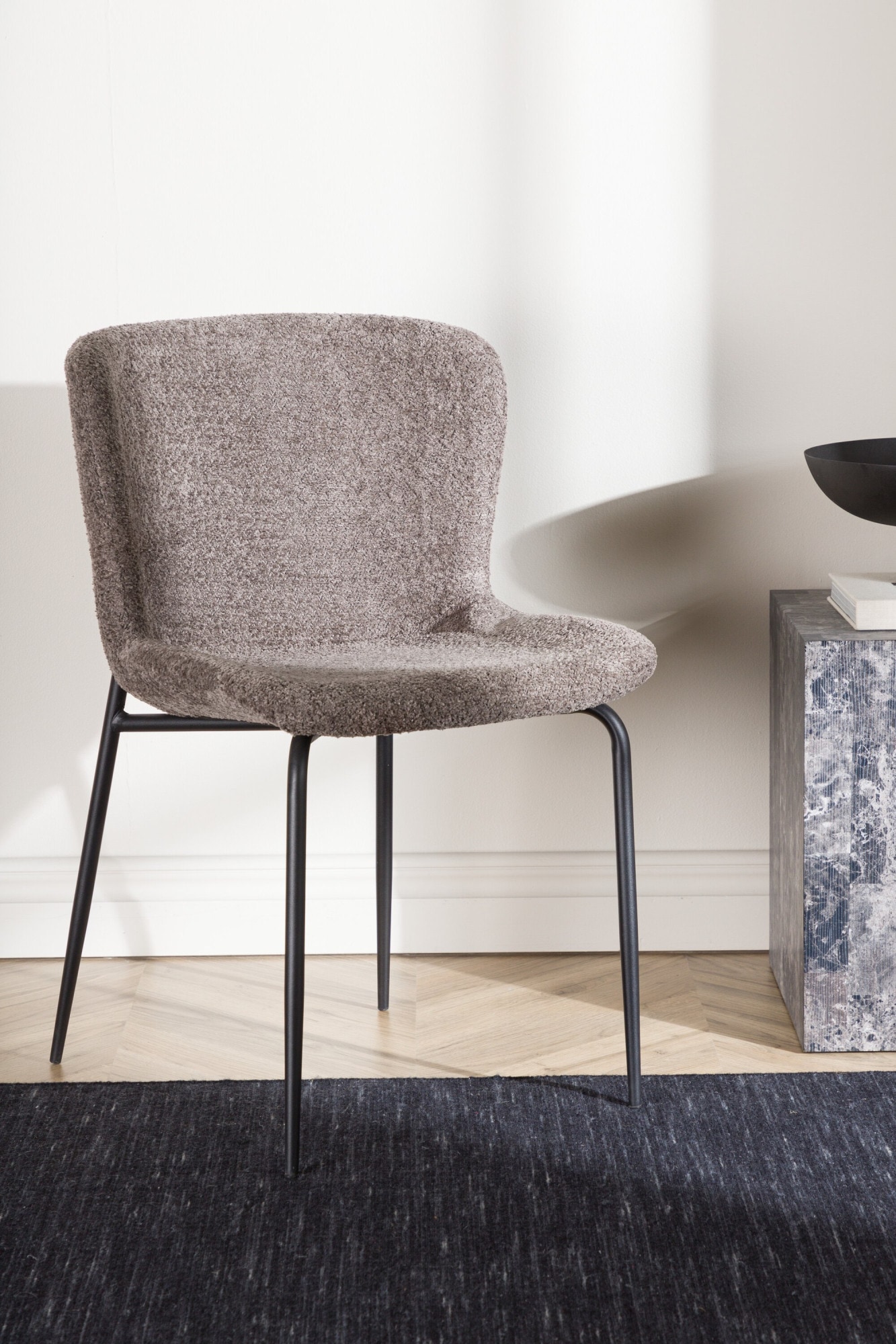 Venture Home Esszimmerstuhl »Modesto, 2er-Set Esszimmerstühle Bouclé, 150 kg belastbar« () 2 Stk.Polsterstuhl, Bouclé-Bezug, Stahlbeine, weich, einladend