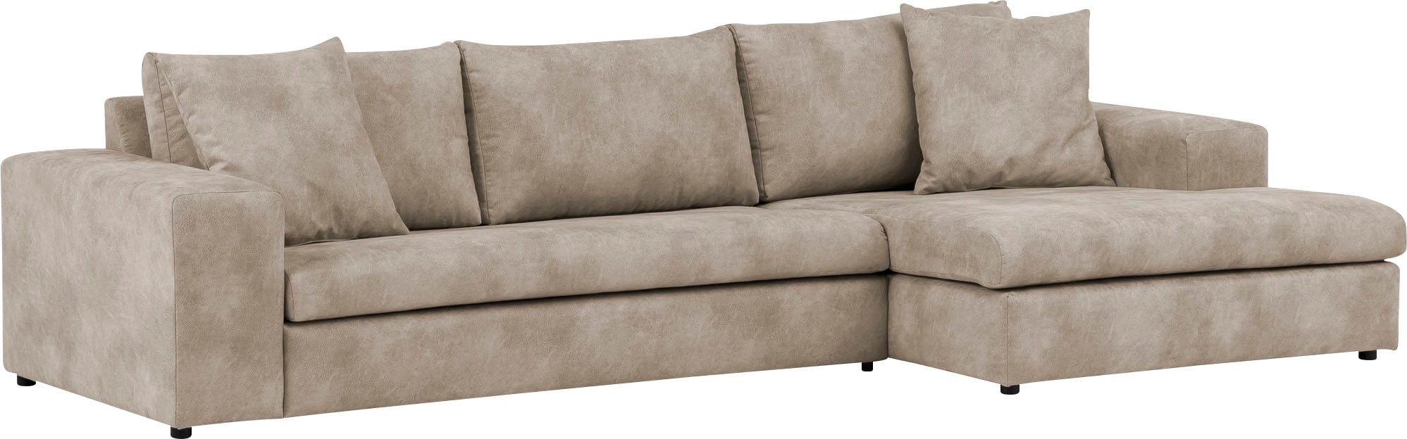 andas Ecksofa »SLEETLAND XXL in Samtvelours oder Vintage-Leder-Optik, L-Form,«, besonders groß und bequem