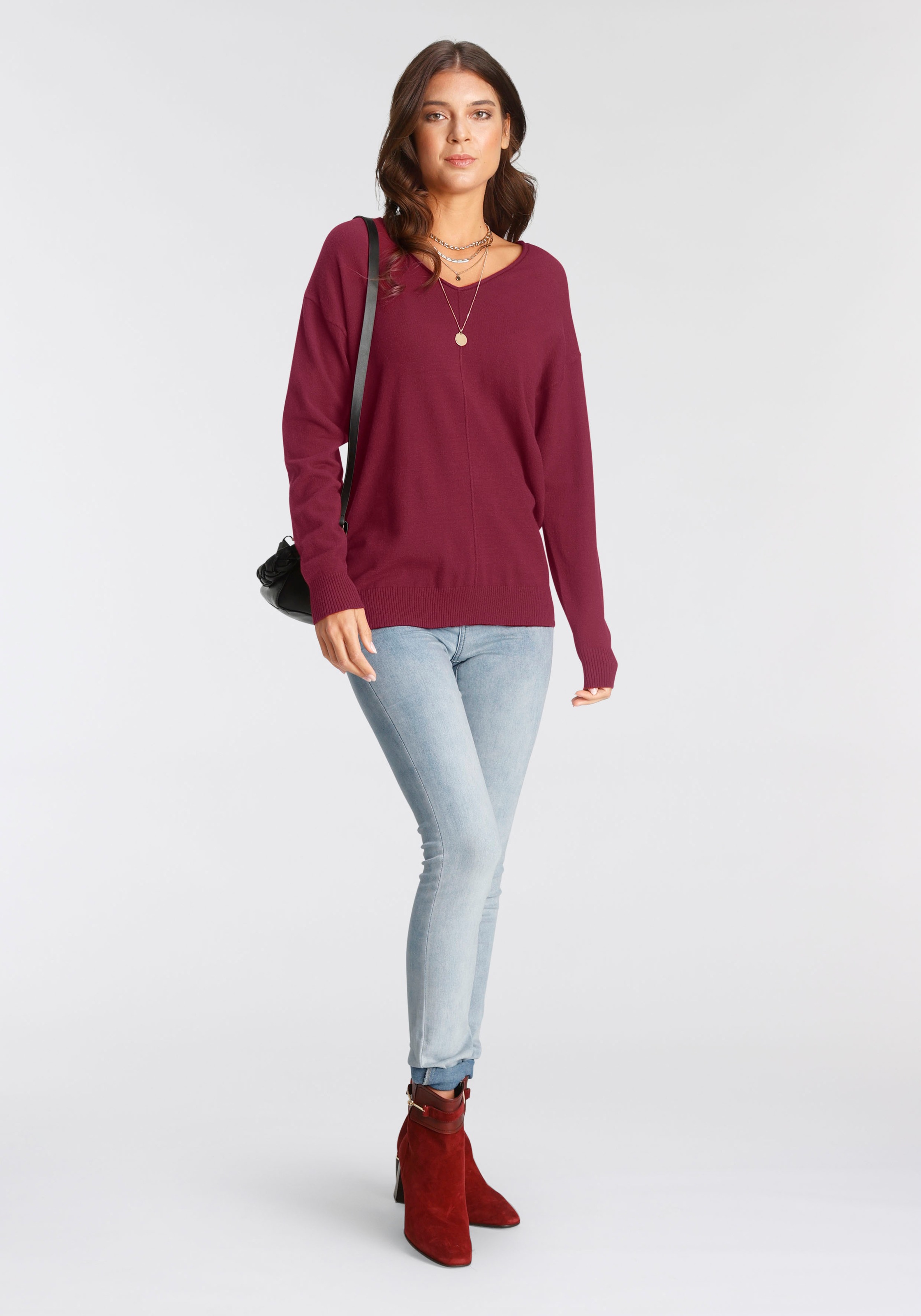 Laura Scott V-Ausschnitt-Pullover NH6527