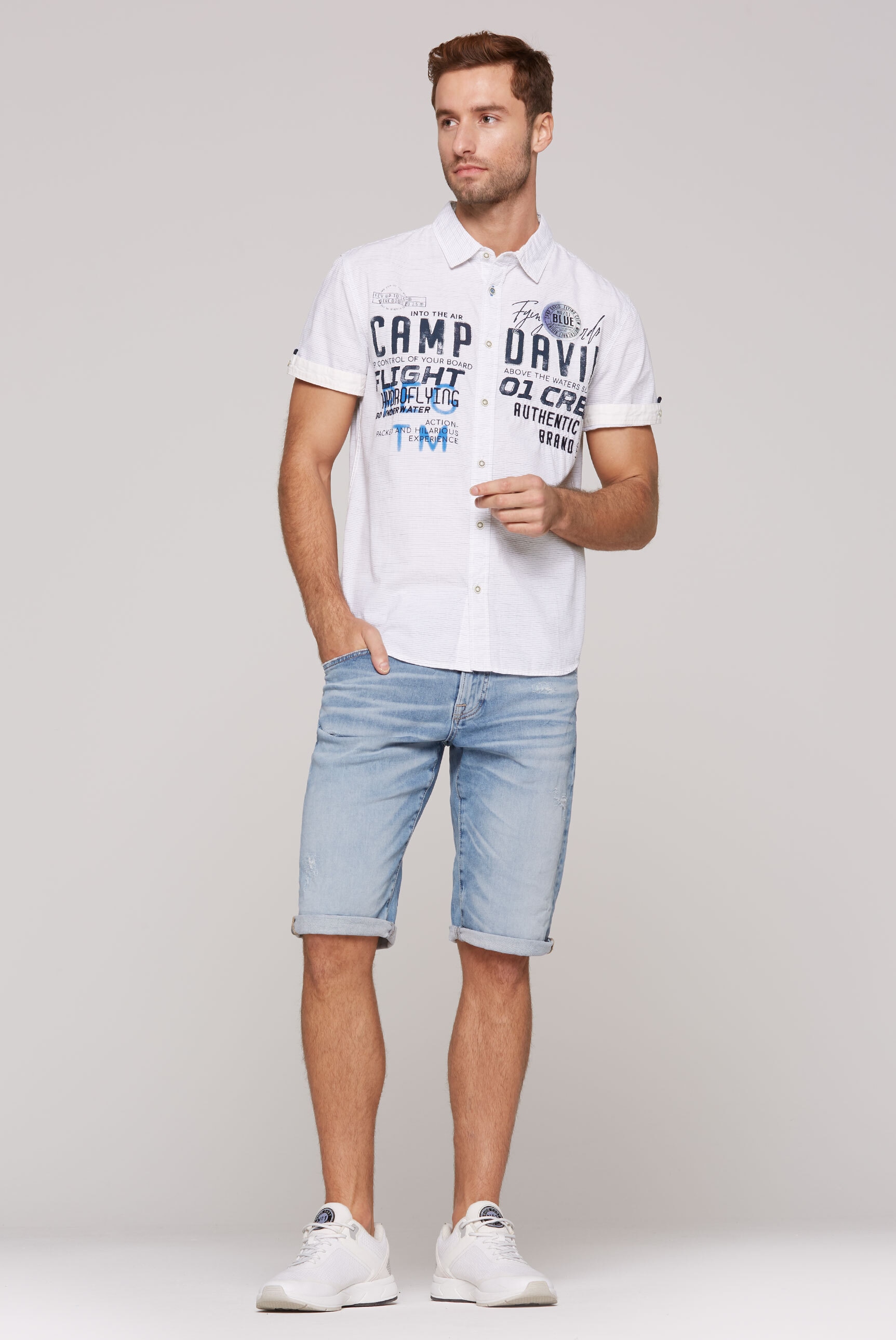 CAMP DAVID Kurzarmhemd, aus Baumwolle
