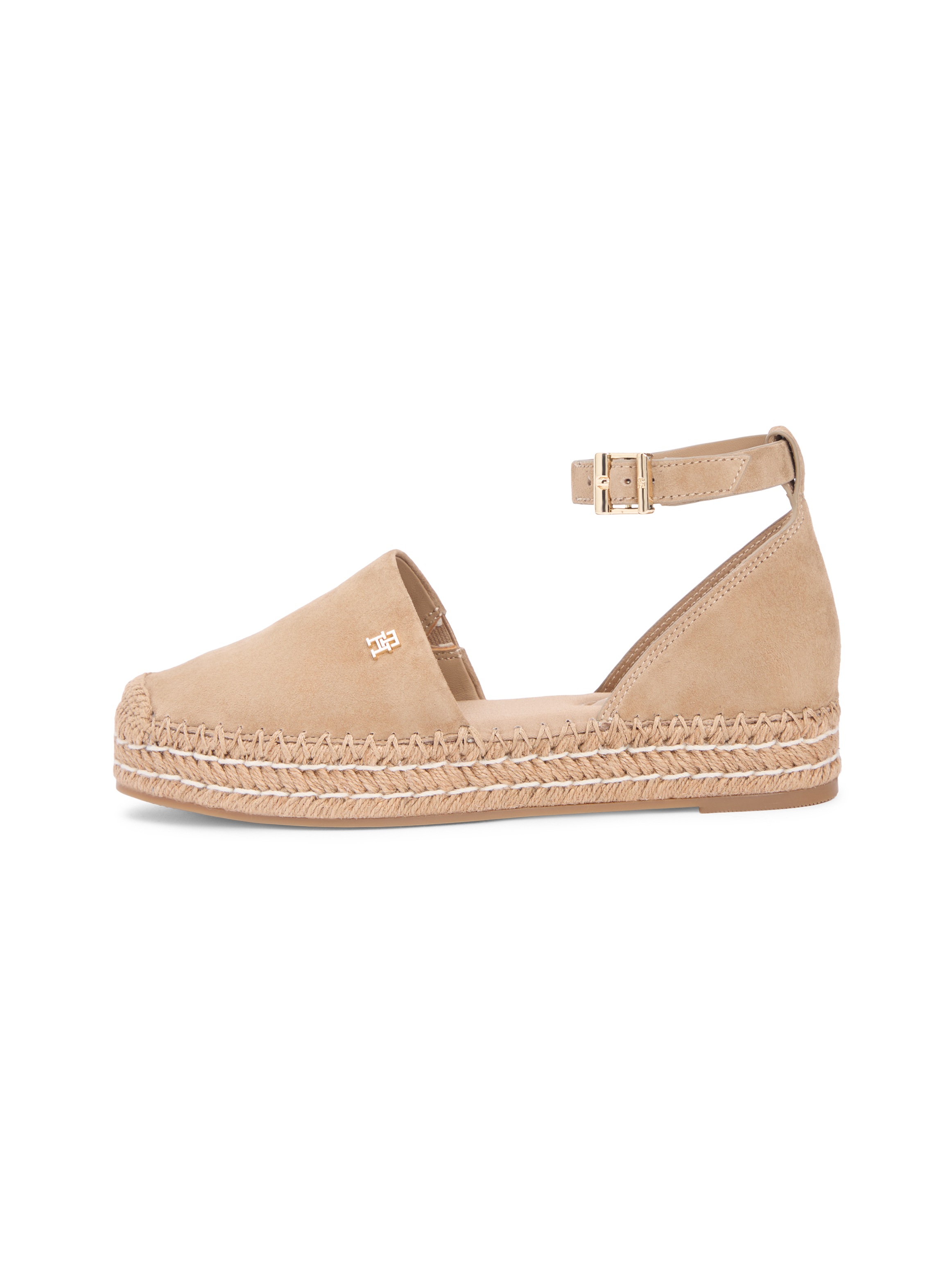 Tommy Hilfiger Riemchenballerina »TH PLATFORM ESPAD SUEDE STRAP«  Sommerschuh, Plateausandalette mit verstellbarem Fersenriemchen