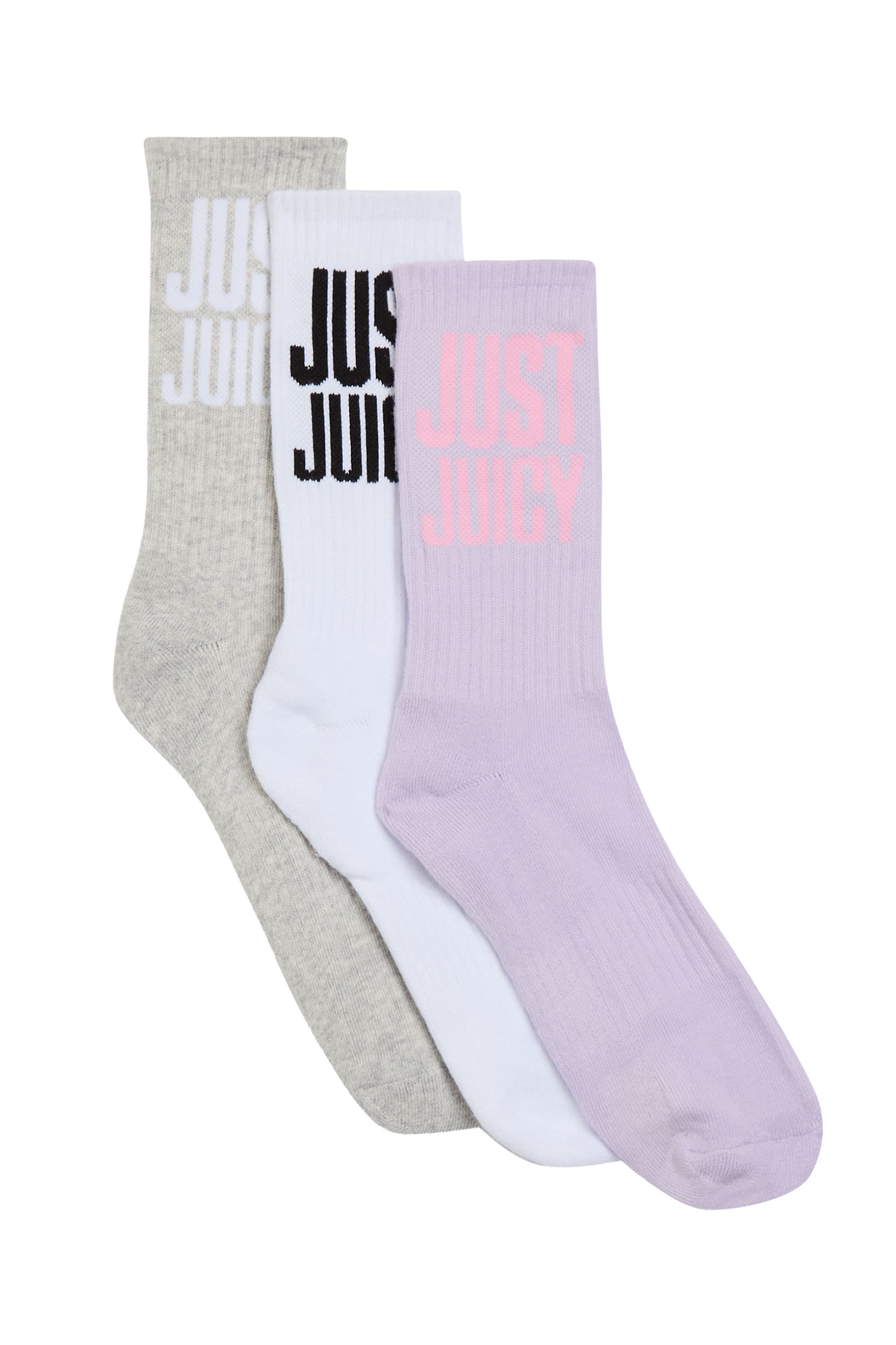 Juicy Couture Socken "CREW SOCK WITH JUST JUICY LOGO 3 PACK Damen", Socken günstig online kaufen