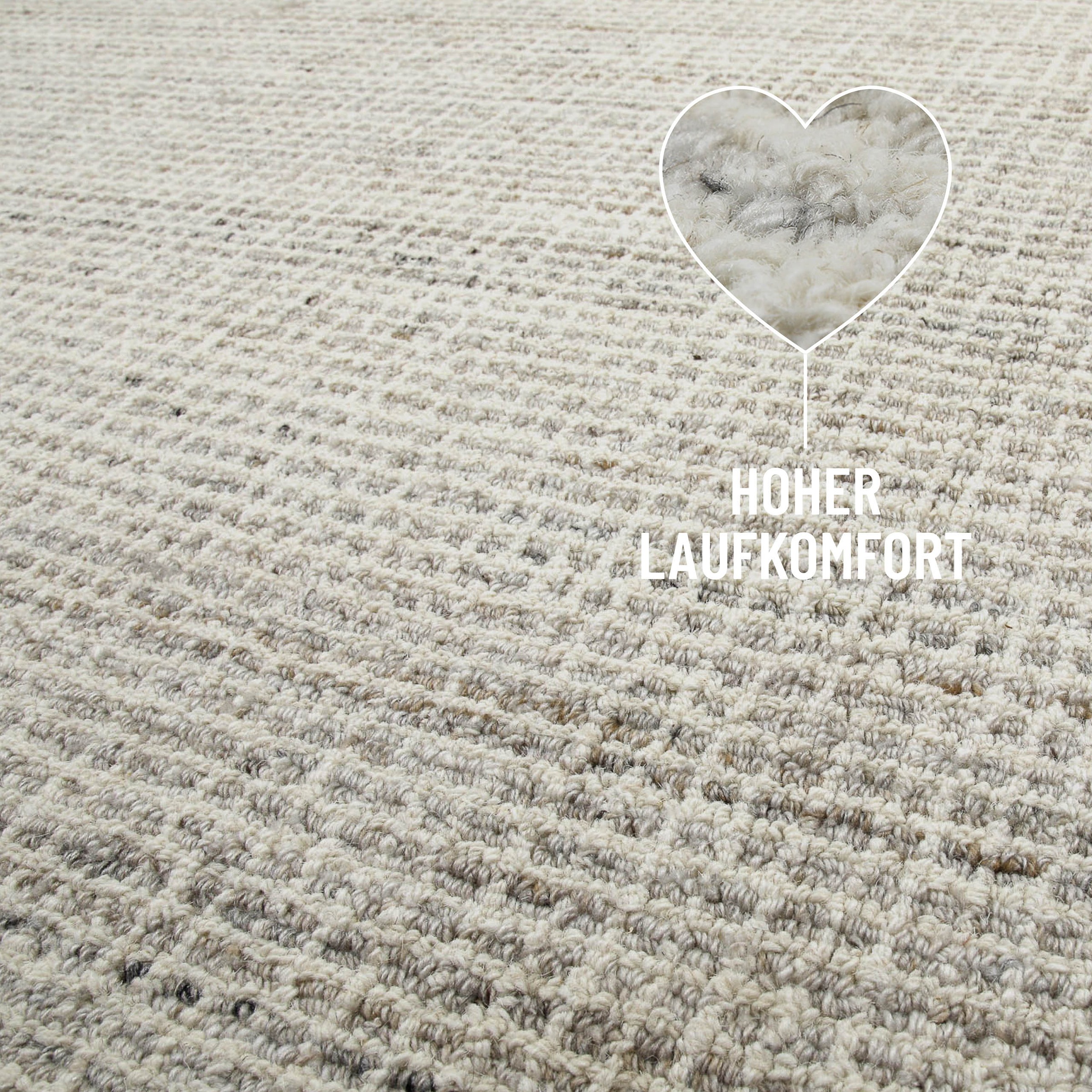 Wecon home Teppich »Hamptons FOURTEEN«, rund, 10 mm Höhe, Fasermix, Kurzflor, Wohnzimmer, Schlafzimmer, elegant, Karo-Muster