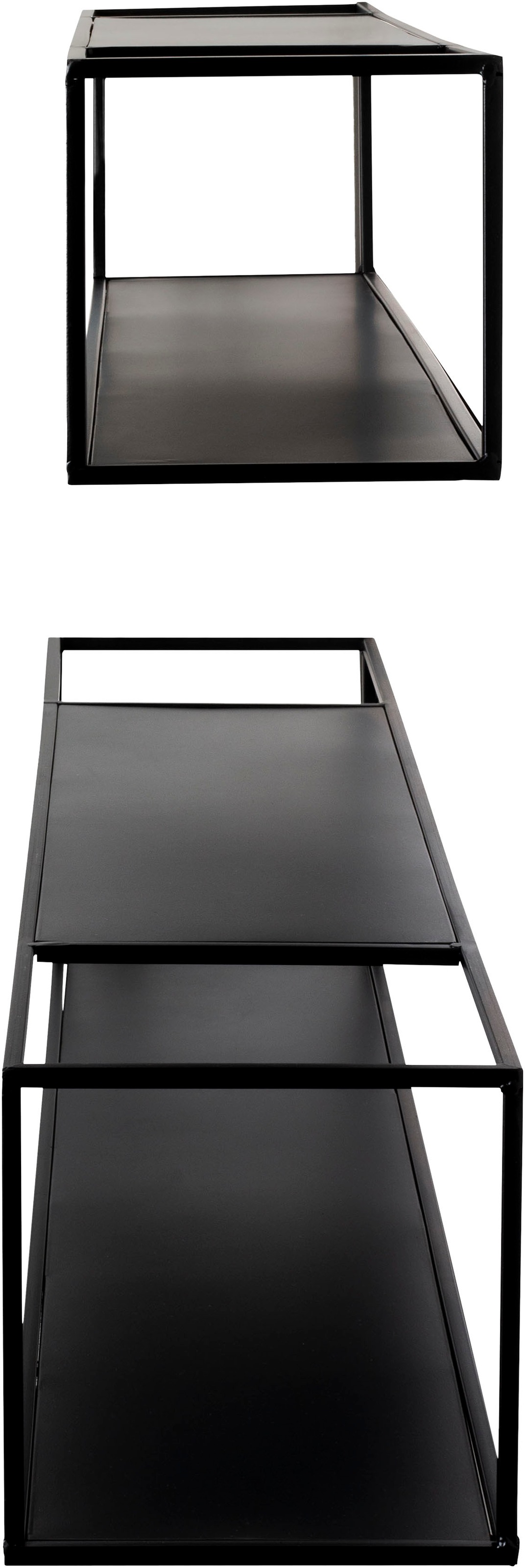 HAKU Wandregal »Hängeregal, Wandboard« Set,  rechteckig - aus Metall Schwarz - B/T/H 85/17/17 und 95/20/20 cm