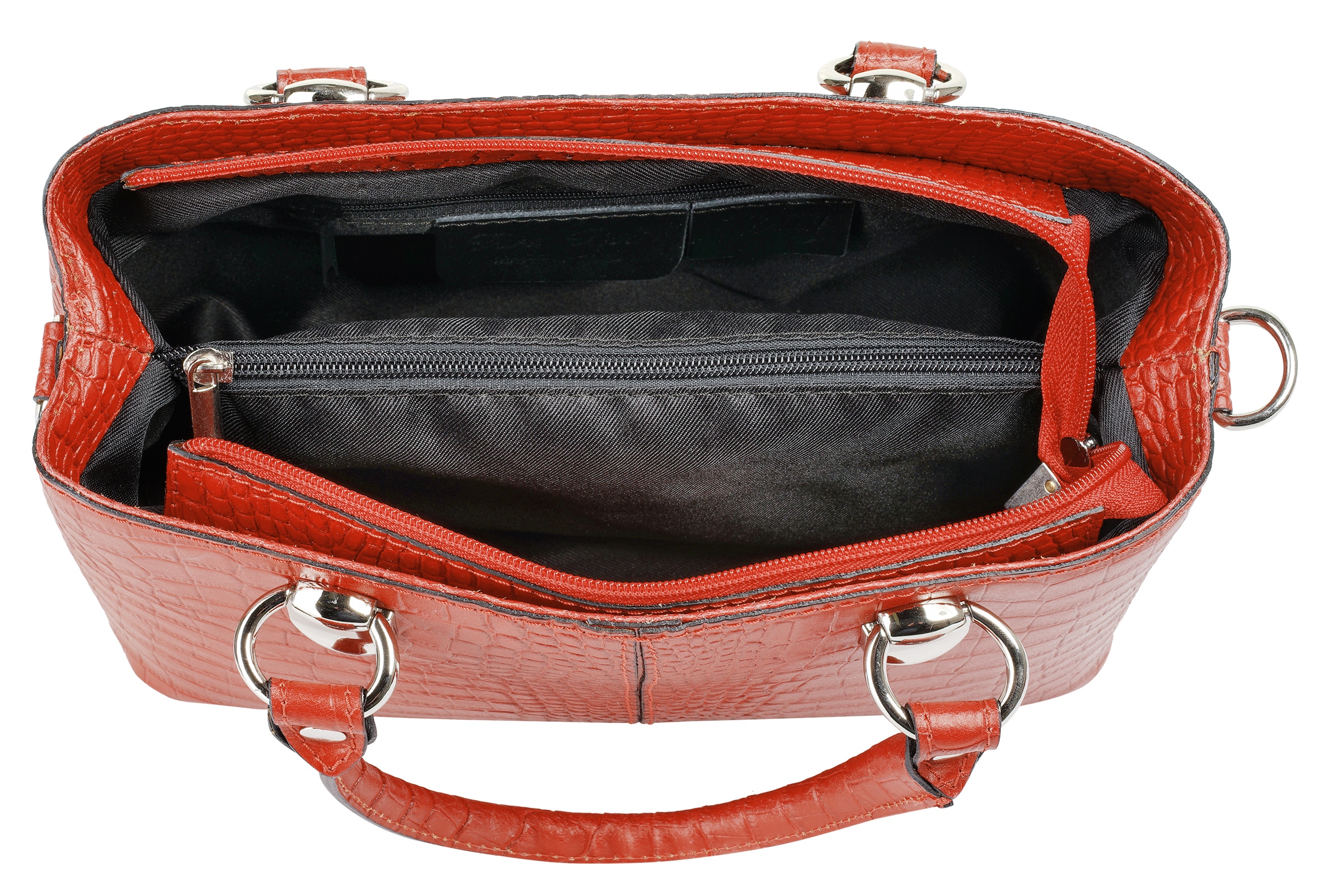 Cluty Umhängetasche, echt Leder, Made in Italy