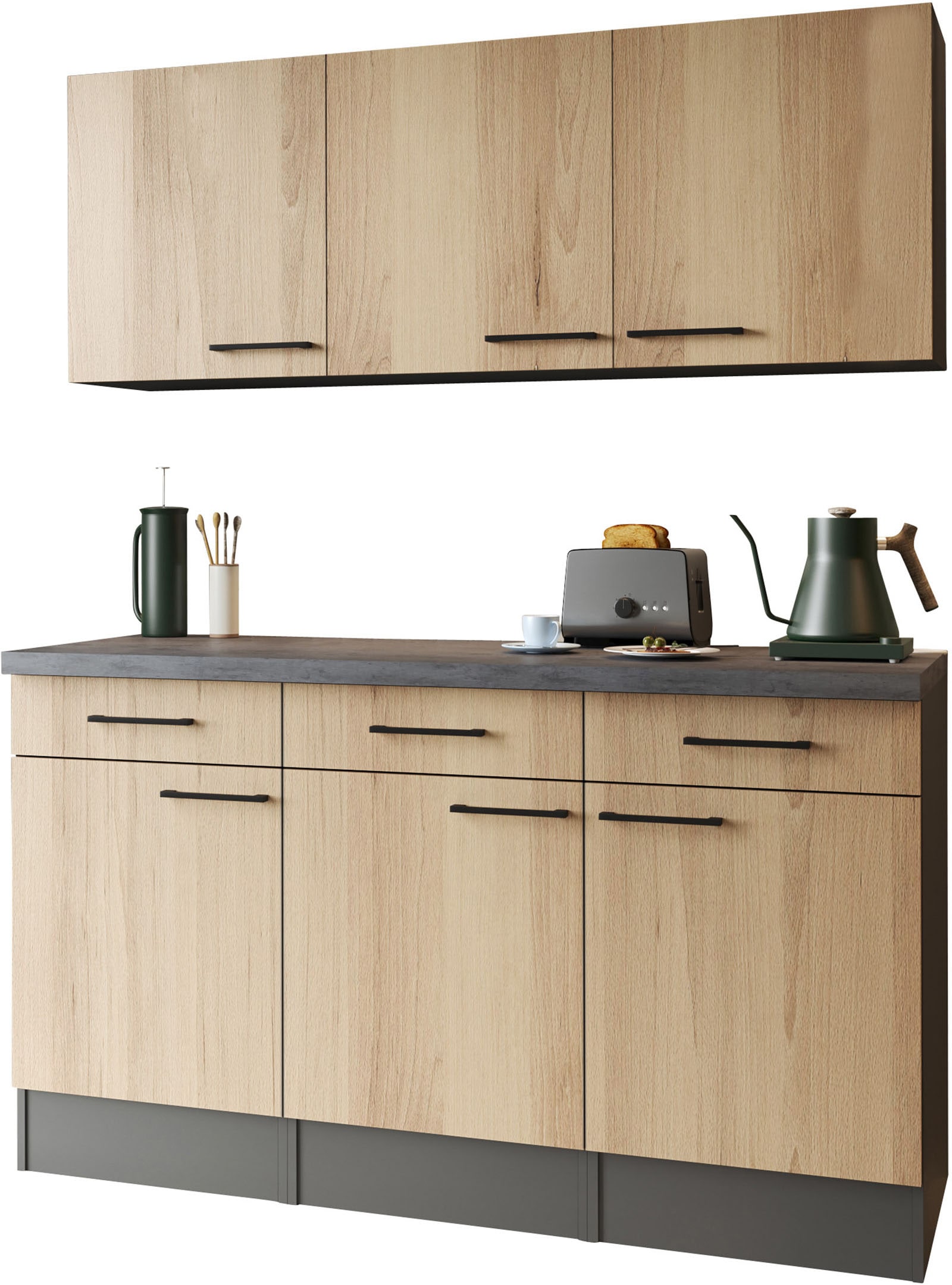 RESPEKTA Sideboard "Oliver" zerlegt, mit Soft Close Funktion, inkl. Oberschränke, Breite 150 cm