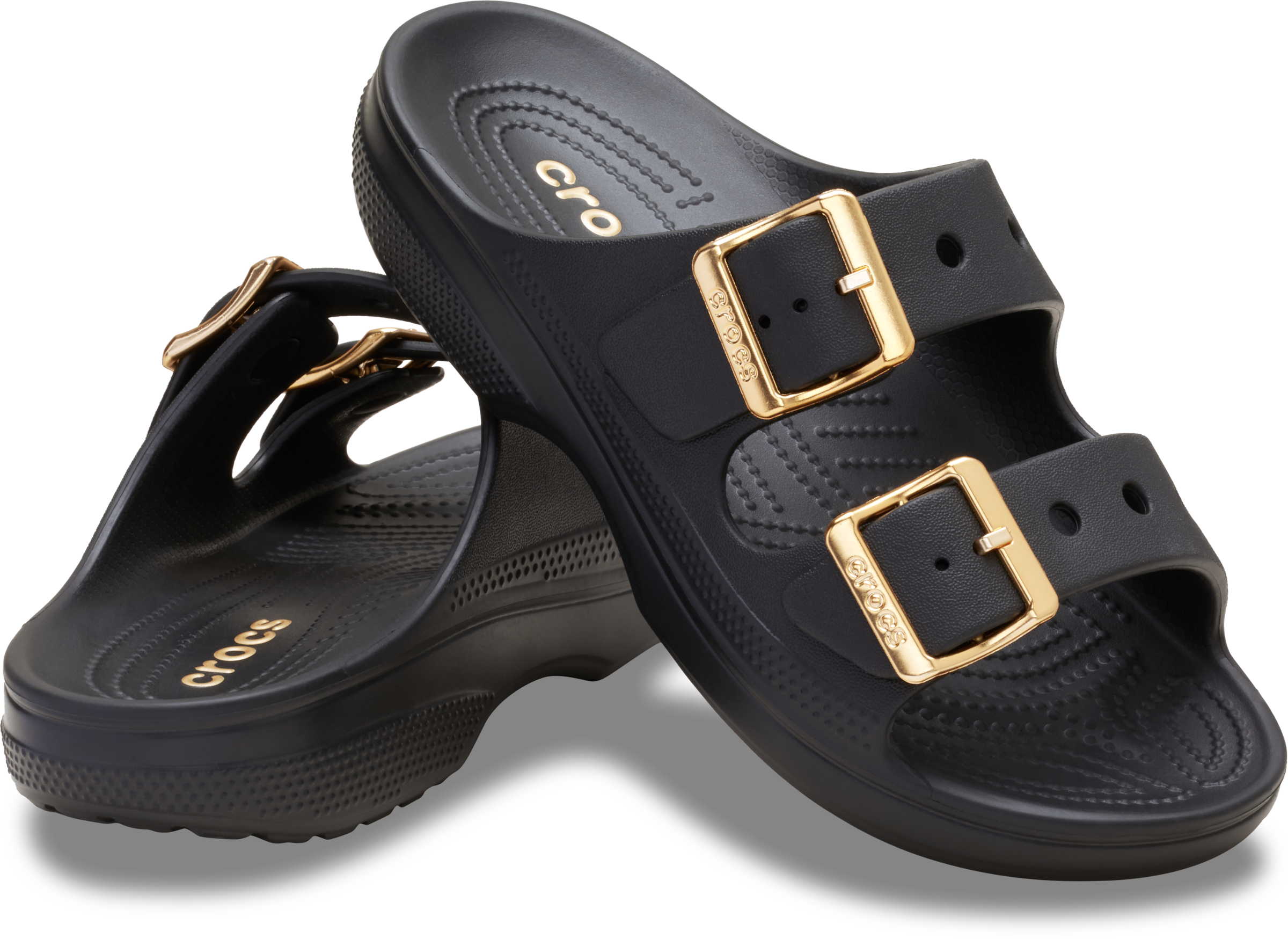 Crocs Pantolette »Saturday Metallic Buckle Sandal W«  Sommerschuh, Urlaubsschuh, Strandschuh, Schlappen mit Schnallen