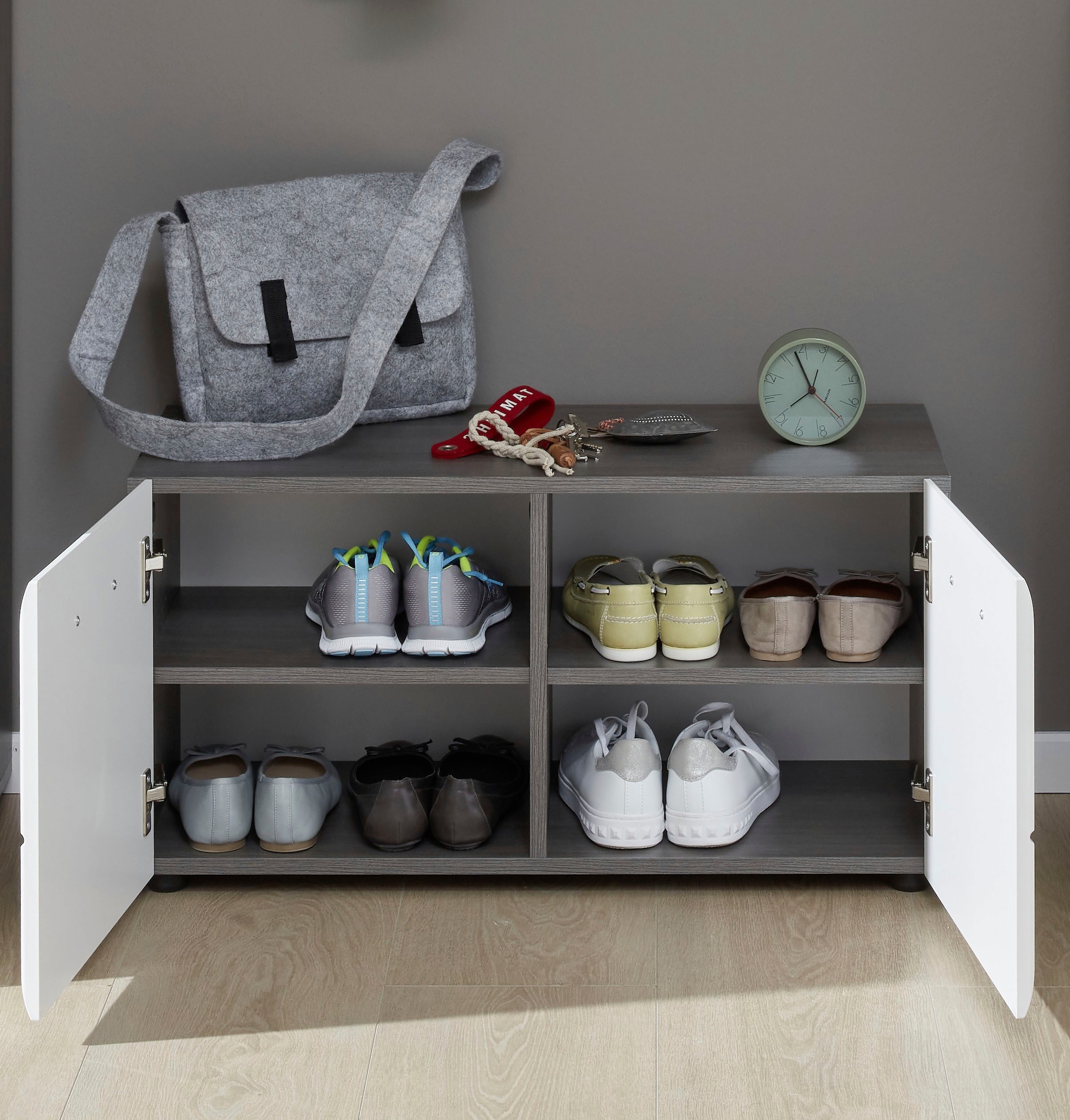 Home affaire Sitzbank »Sovana« Sitzbank mit 2 Türen - (B/T/H) 80/35/41 cm