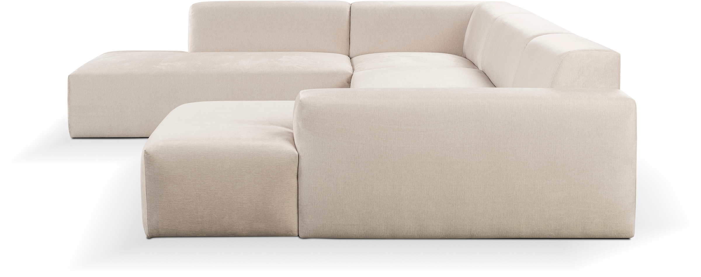 WERK2 Wohnlandschaft »Zeus U-Form«, Curvy Trend Wohnlandschaft mit urbaner Optik auch in weichem Cord