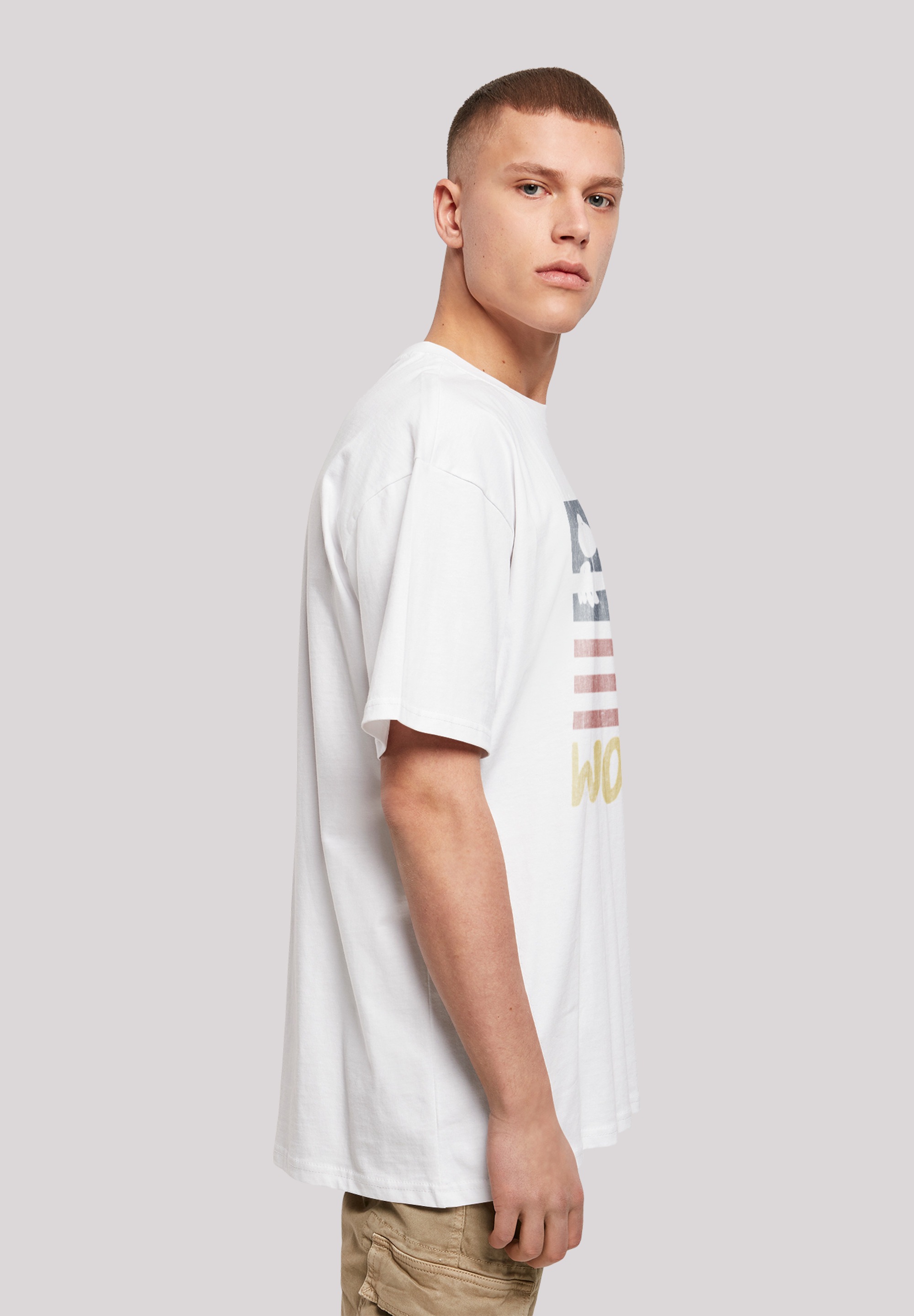 F4NT4STIC T-Shirt »Woodstock Distressed Flag Music Festival Rock«, Print