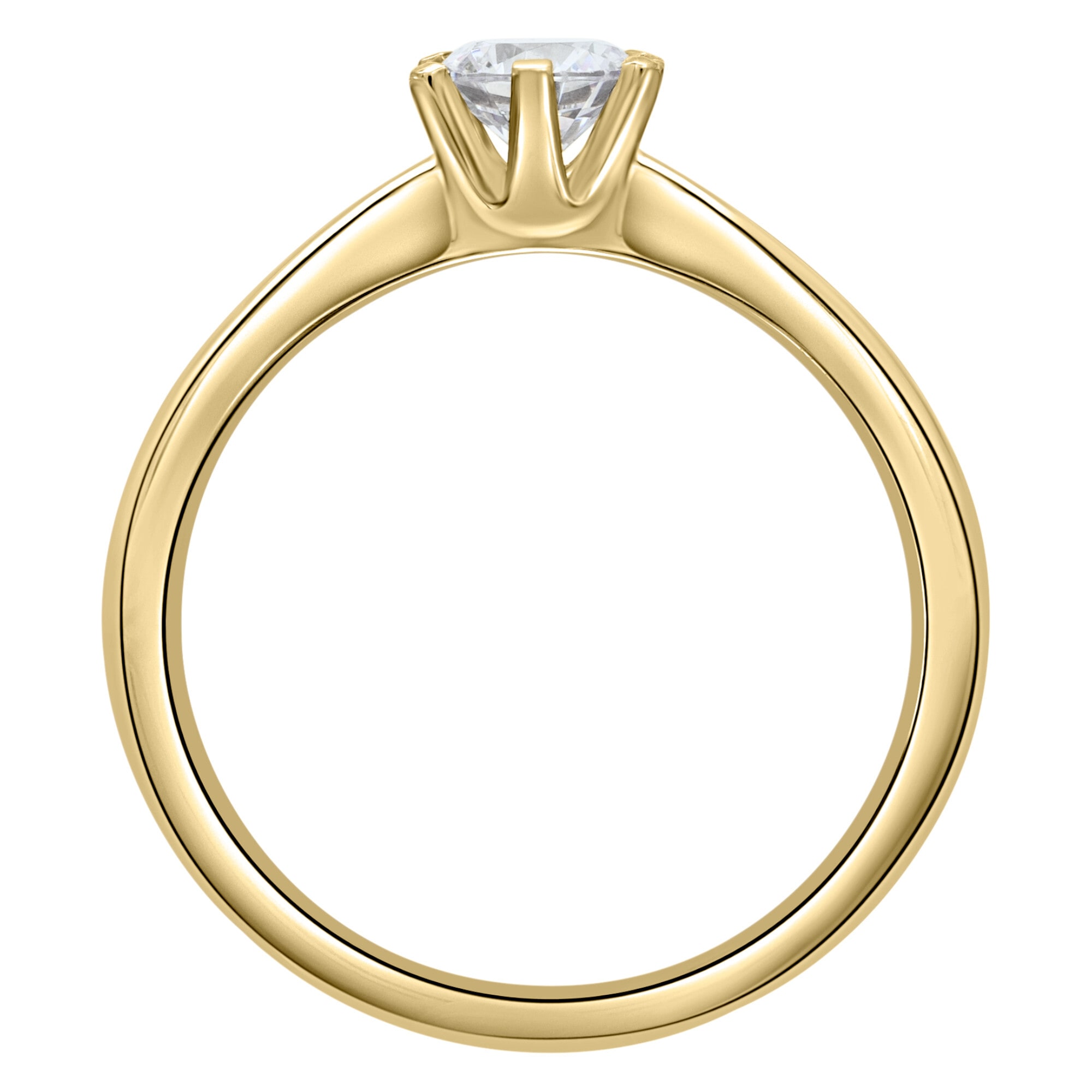 ONE ELEMENT Diamantring »0.1 ct Diamant Brillant Ring aus 585 Gelbgold«, Damen Gold Schmuck