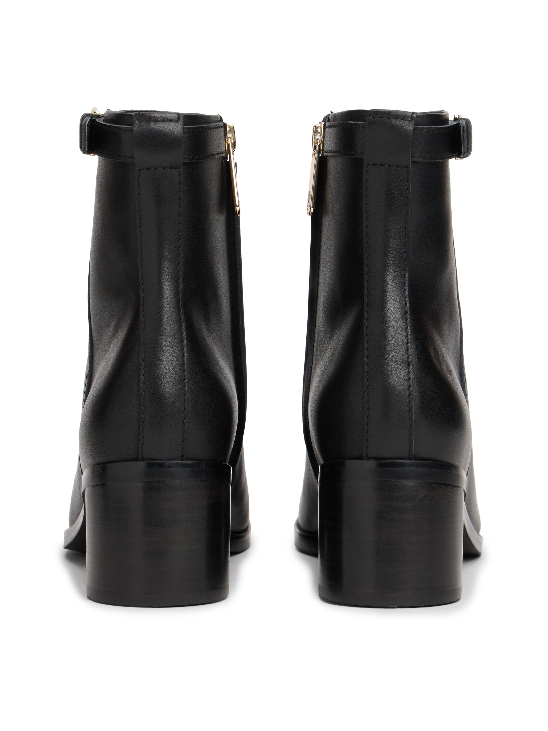 Tommy Hilfiger Stiefelette »TH BUCKLE RIDING MID HEEL BOOTIE«, Blockabsatz, Businesschuh mit Zierschnalle am Schaftrand
