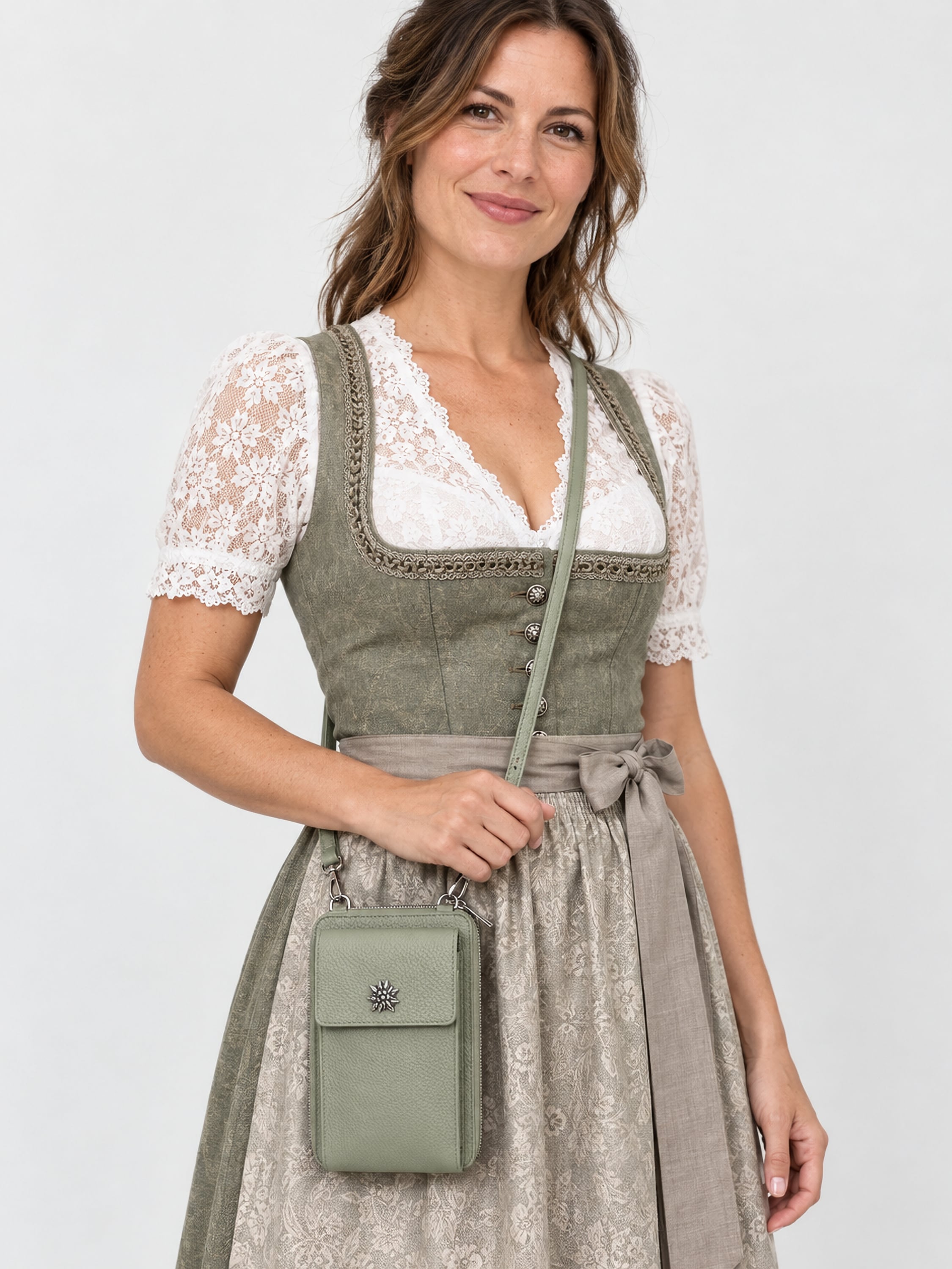 Allgäu Rebell Umhängetasche »Oktoberfest« Handytasche mit Geldbörse aus Echtleder