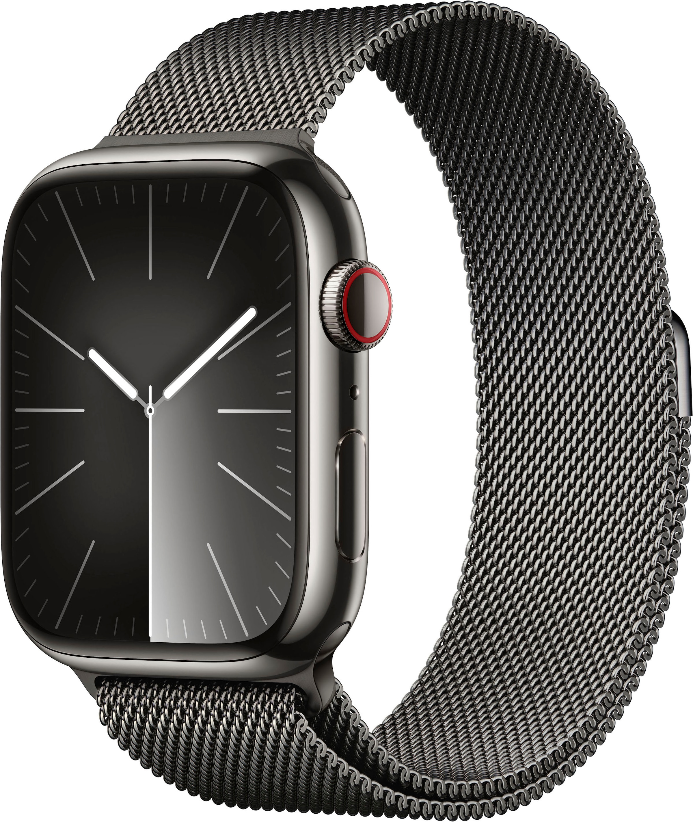 Apple Smartwatch »Watch Series 9 GPS + Cellular Stainless Steel 45mm One-Size«, (Watch OS 10 Milanese Loop)