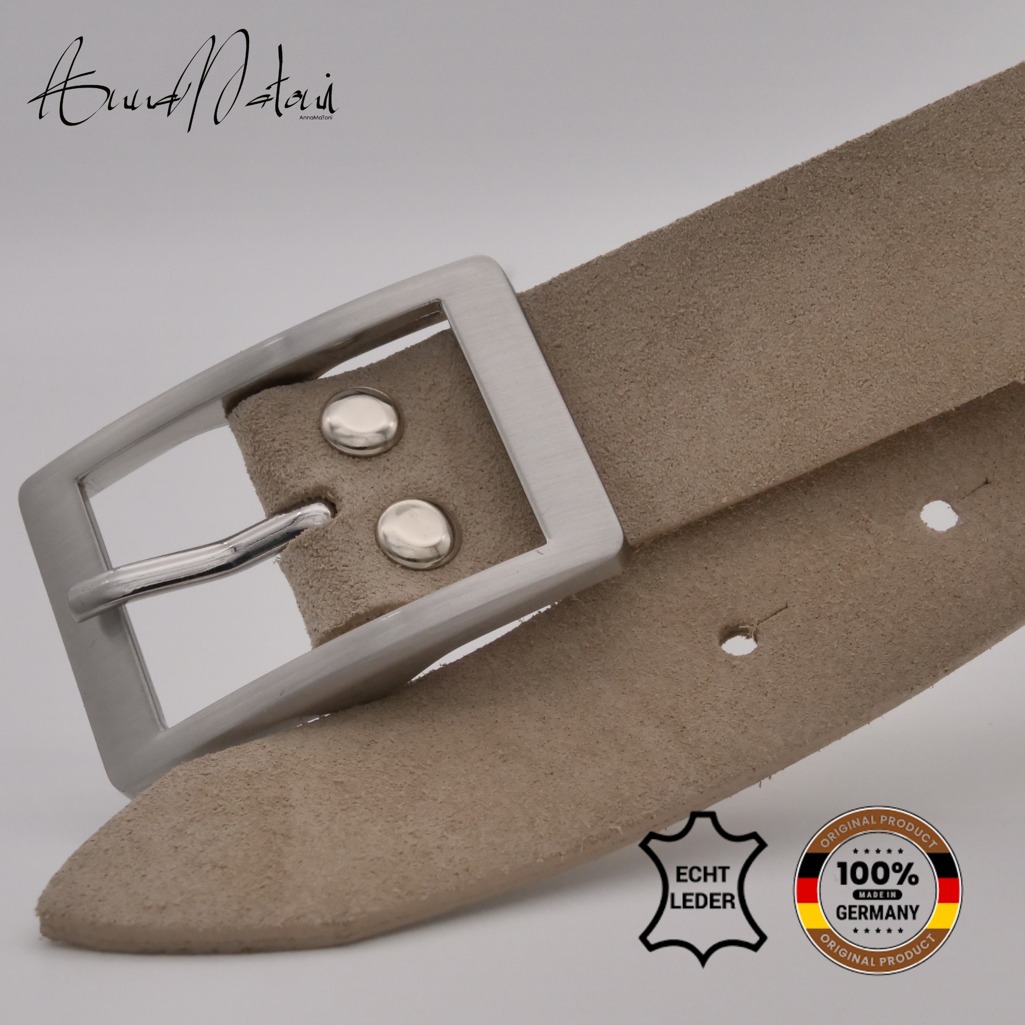 Thumbnail - AnnaMatoni Ledergürtel "AnnaMatoni Damen Ledergürtel hochwertiges Velour Leder 3cm echt"