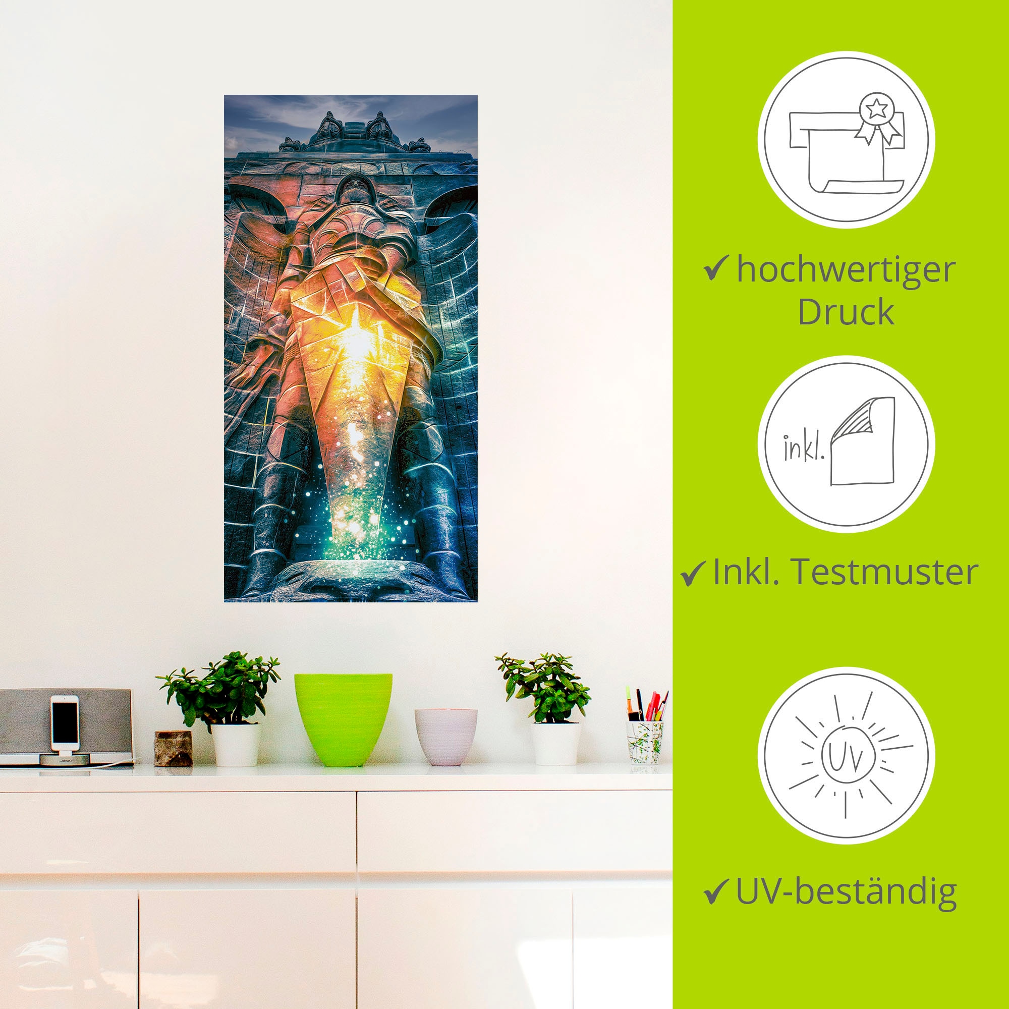 Artland Wandbild »Krieger des Lichts Denkmal Leipzig«, klassische Fantasie, (1 St.), als Alubild, Leinwandbild, Wandaufkleber oder Poster in versch. Größen