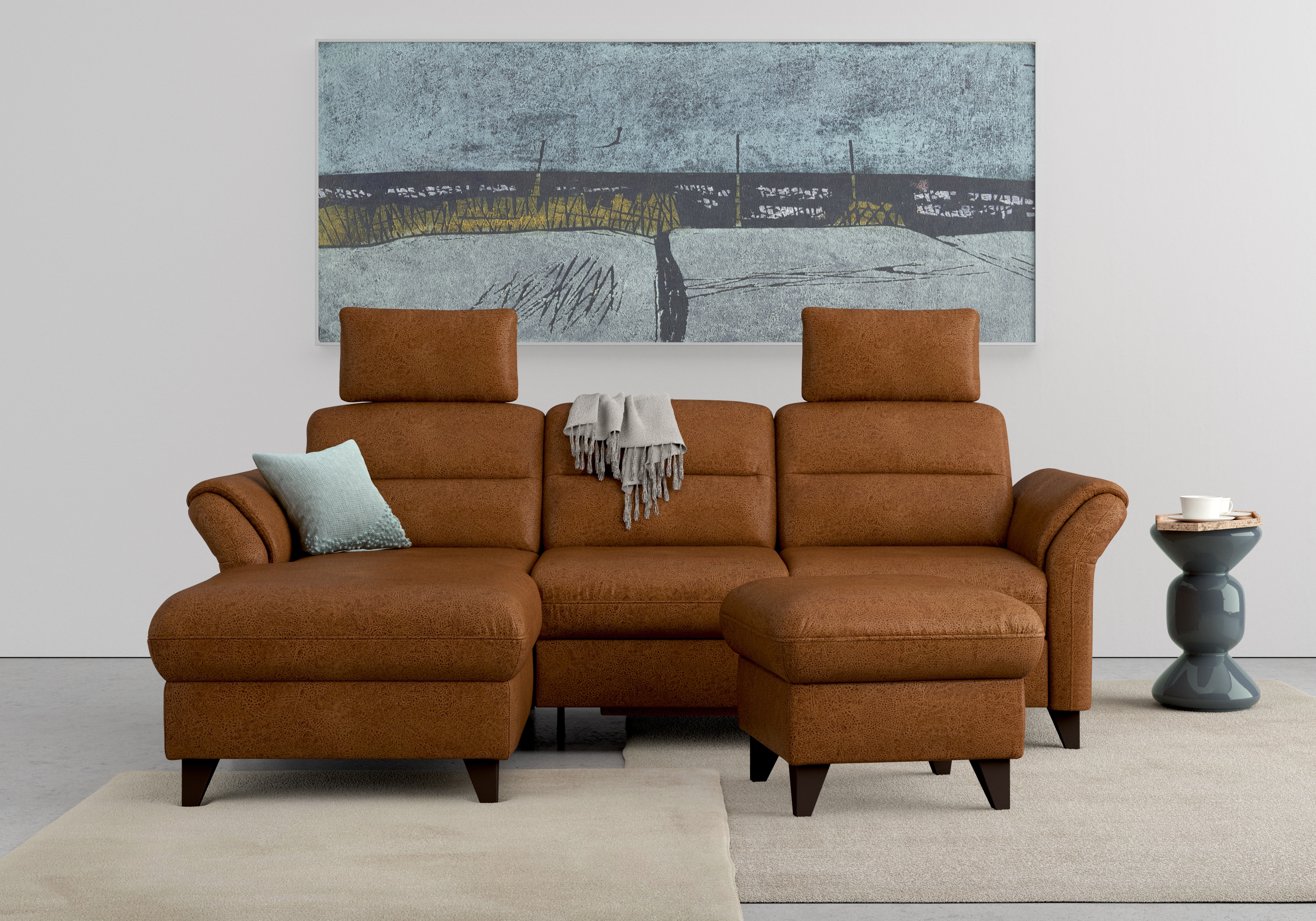 sit&more Ecksofa "Mellum L-Form" Federkern, optional Schlaffunktion, Bettkasten & Armteilfunktion