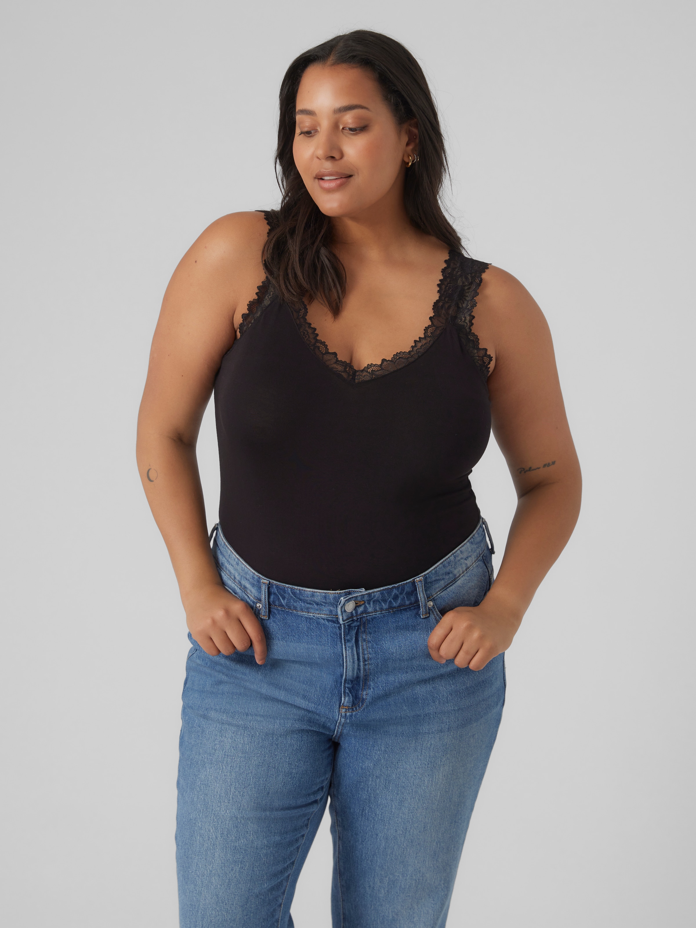 Vero Moda Curve Spitzentop "VMCROSA SL TOP JRS NOOS CUR" günstig online kaufen