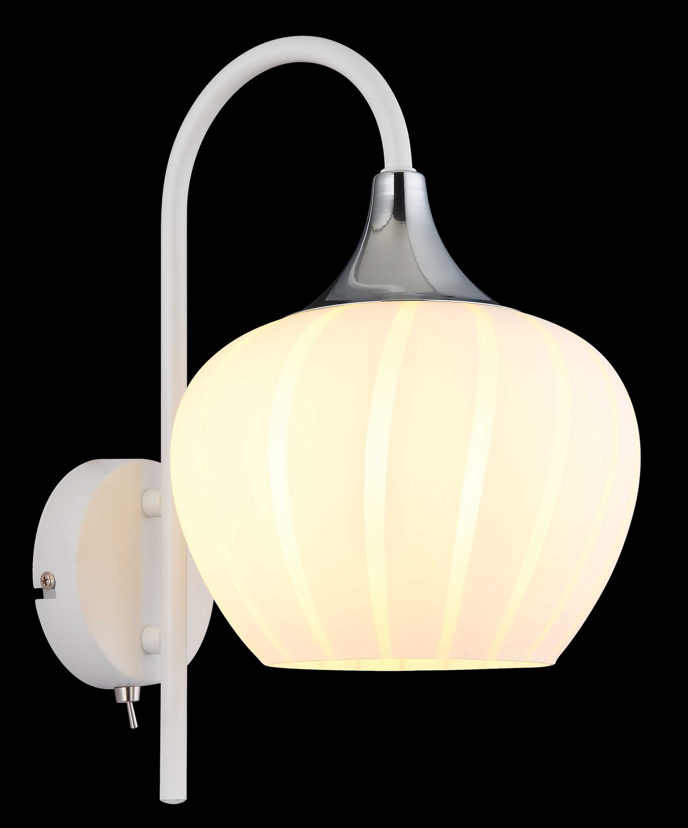 GLOBO LIGHTING Wandleuchte »MAXY«, Leuchtmittel E27 | ohne Leuchtmittel, Wandlampe/Metall/Glas Dekorillen/Lichtschein: abwärts/weiß chrom
