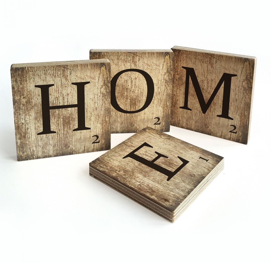 4 | BAUR Home«, kaufen Wall-Art Buchstaben (Set, St.) Bilder Mehrteilige »Scrabble Deko