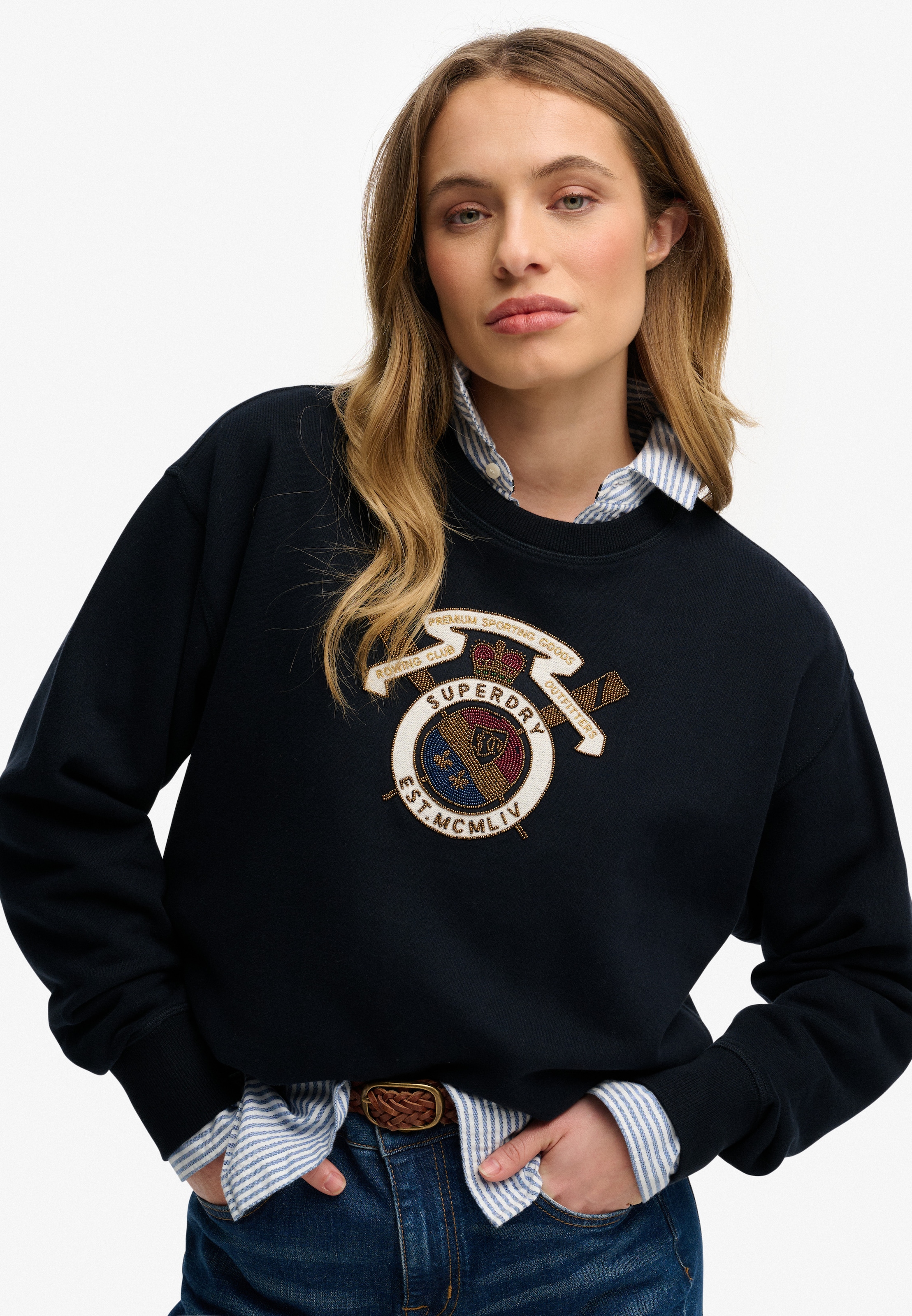 Superdry Sweatshirt "Crest Loose Crew" günstig online kaufen
